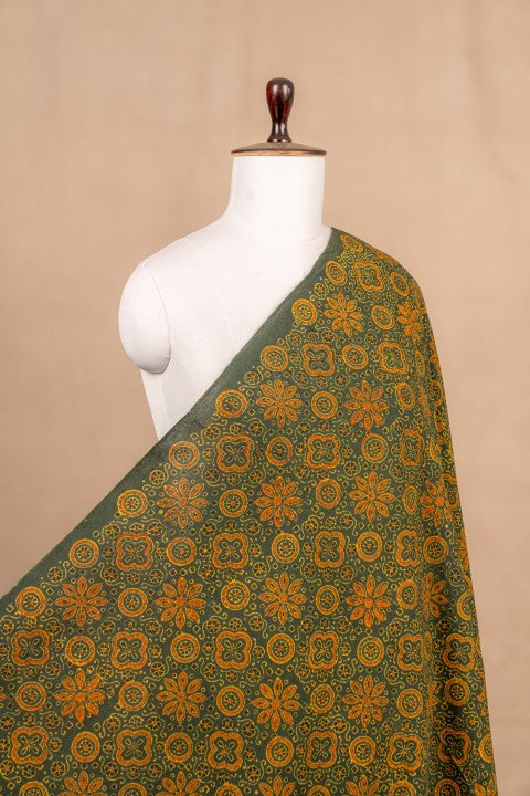 Green Ajrakh Cotton Block Print