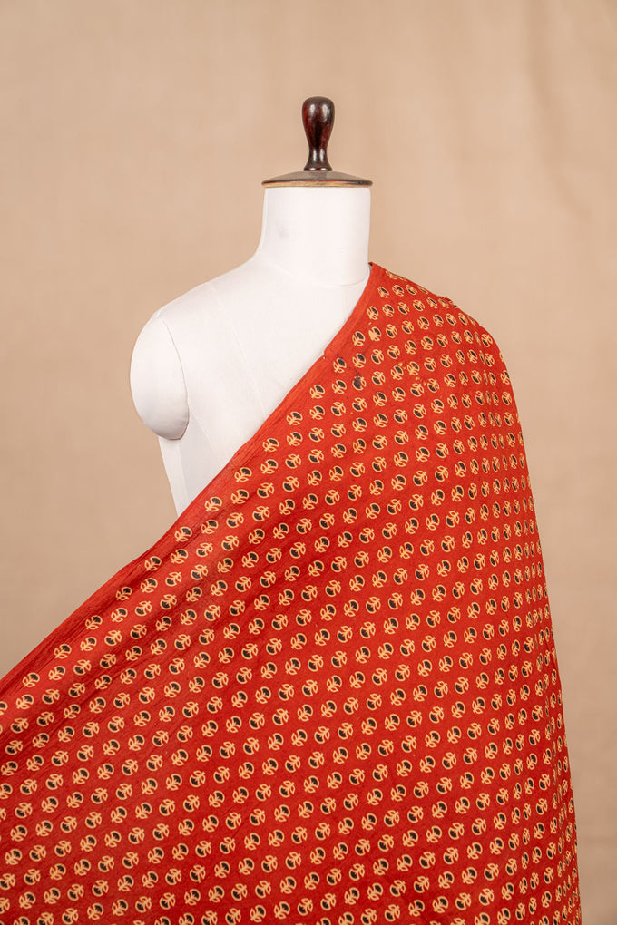 Brick Ajrakh Cotton Block Print