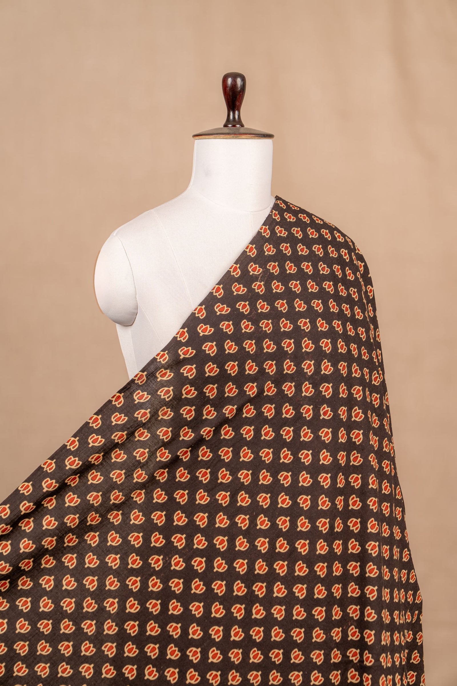 Black Ajrakh Cotton Block Print