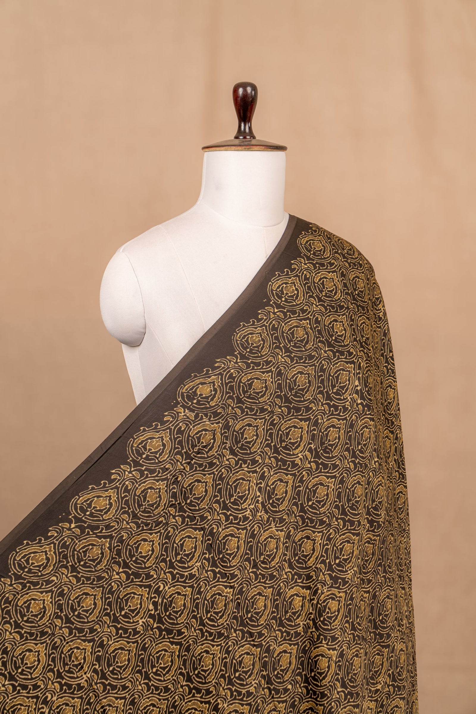 Black Ajrakh Modal Block Print