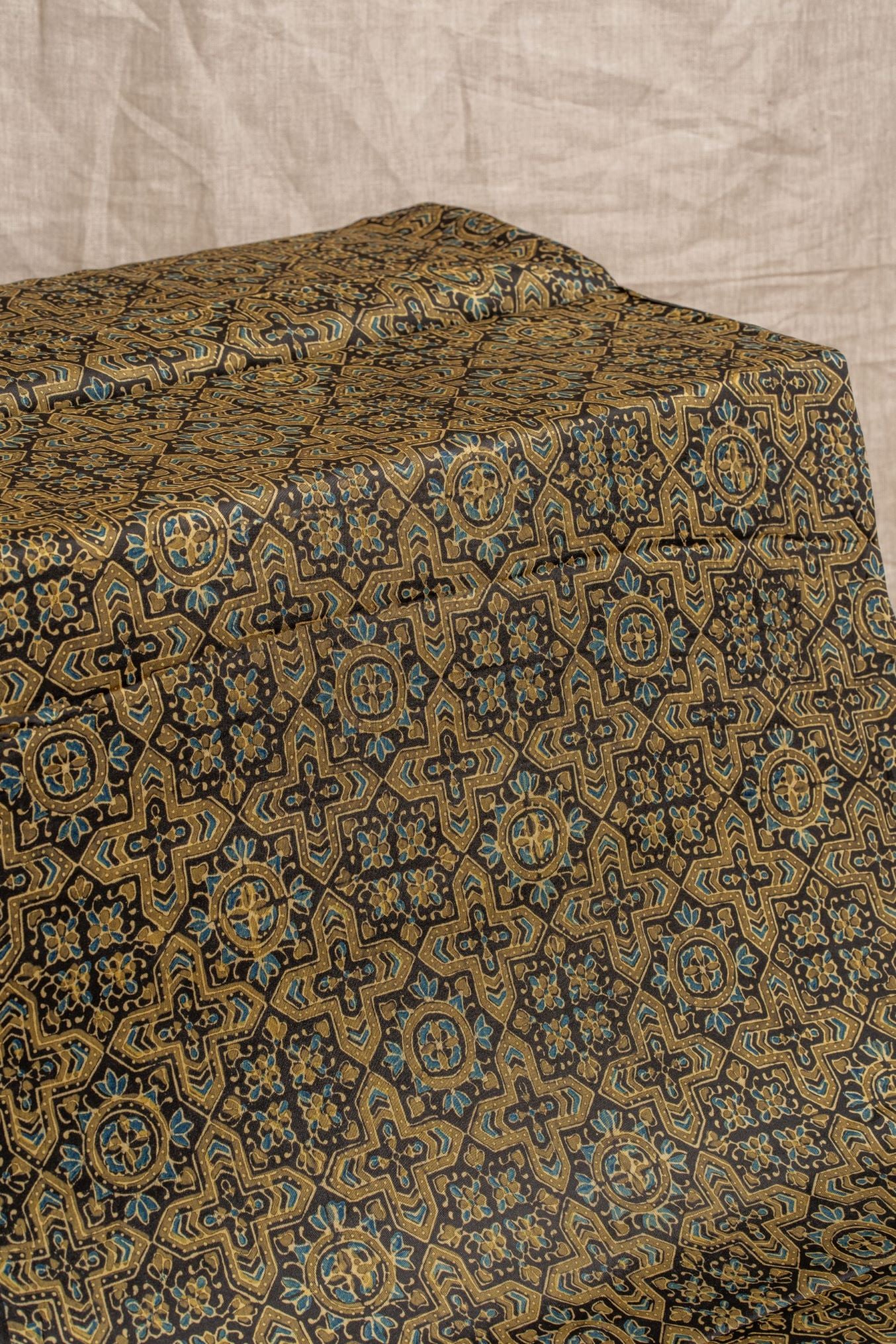 Black Ajrakh Modal Block Print