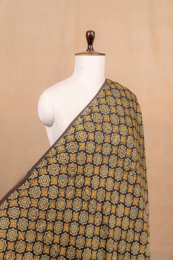 Black Ajrakh Modal Block Print