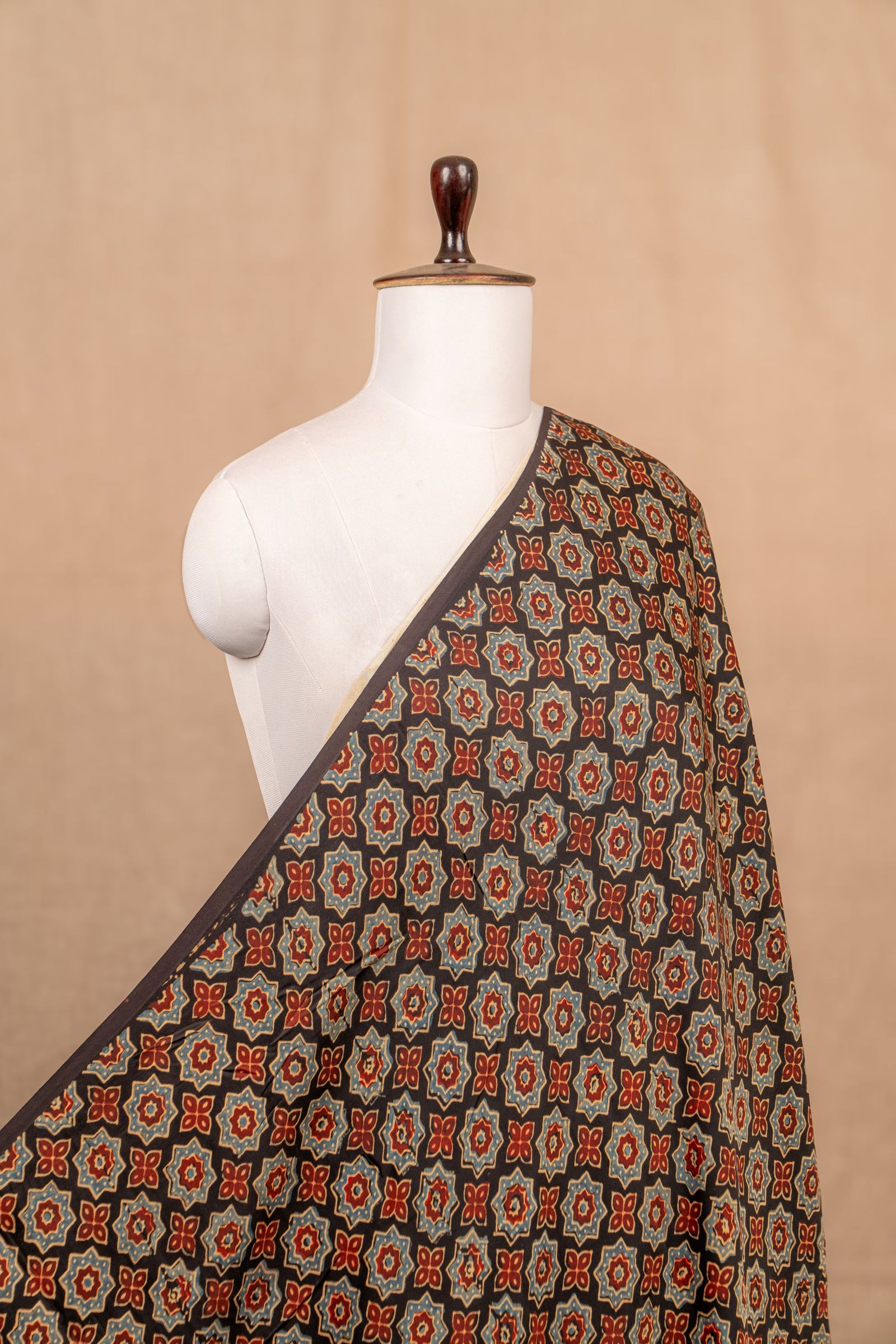 Black Ajrakh Modal Block Print
