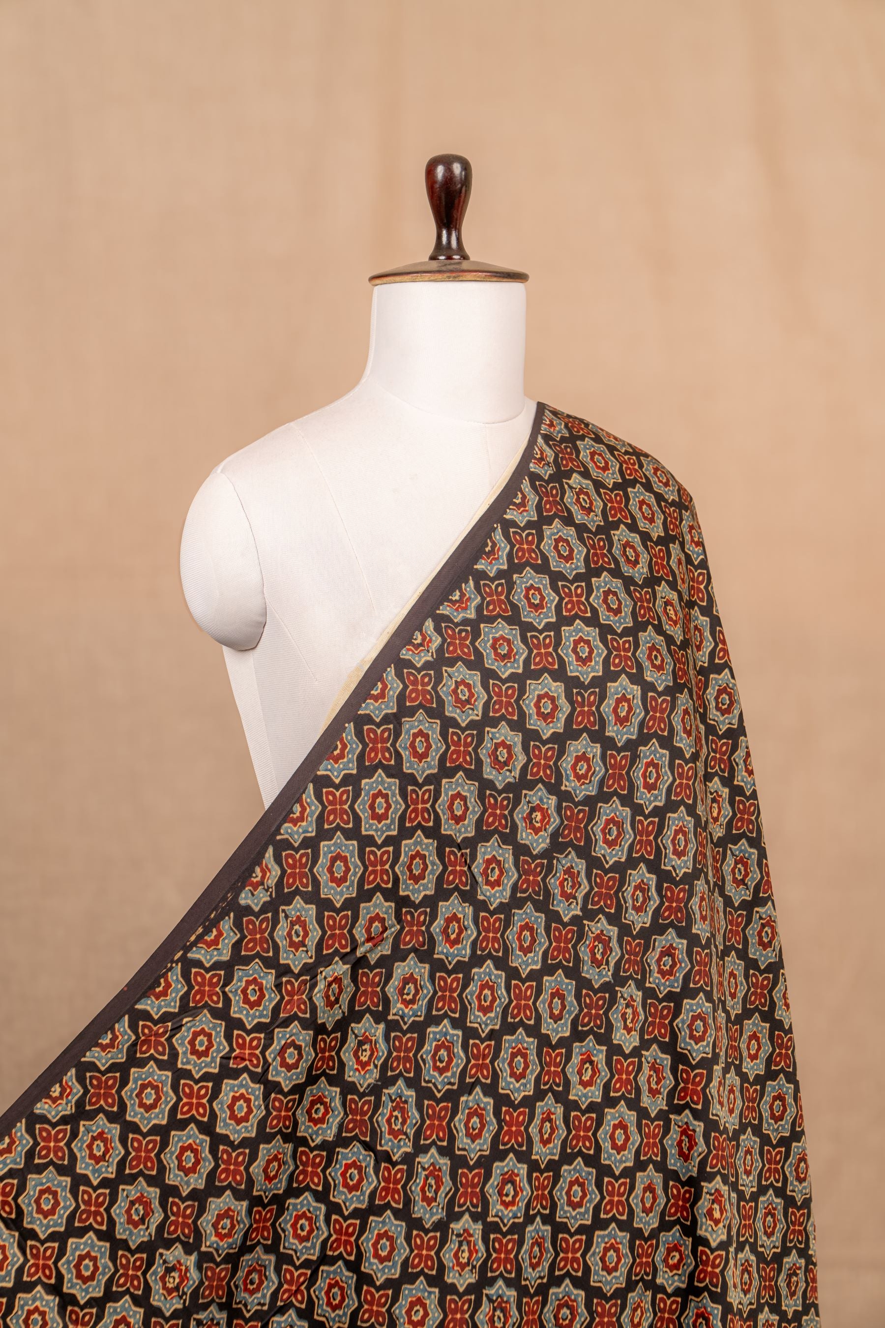 Black Ajrakh Modal Block Print