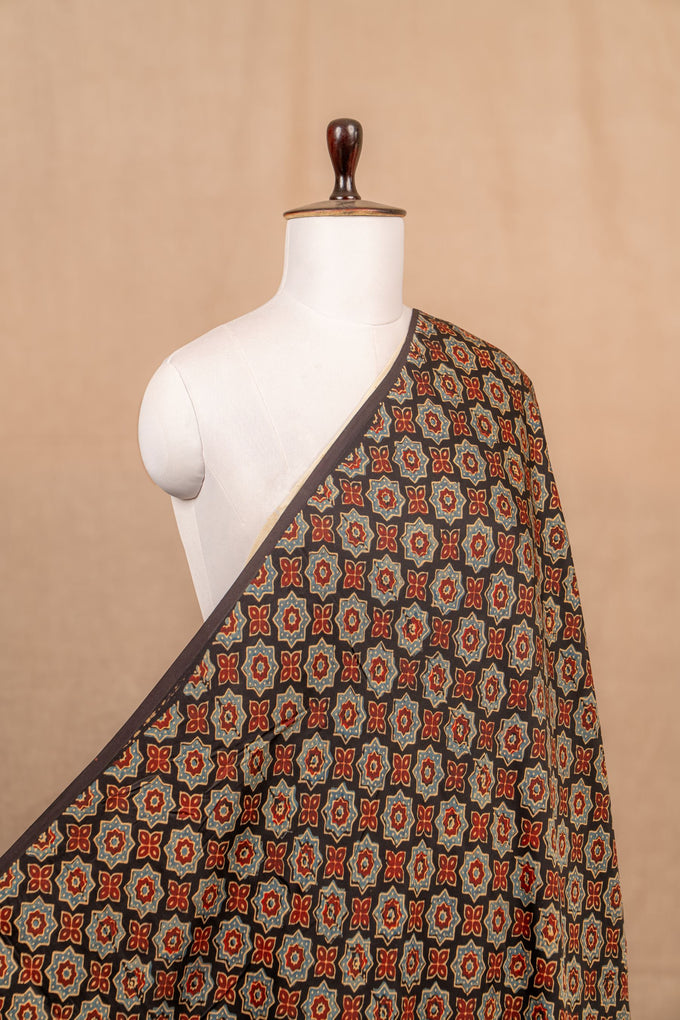 Black Ajrakh Modal Block Print