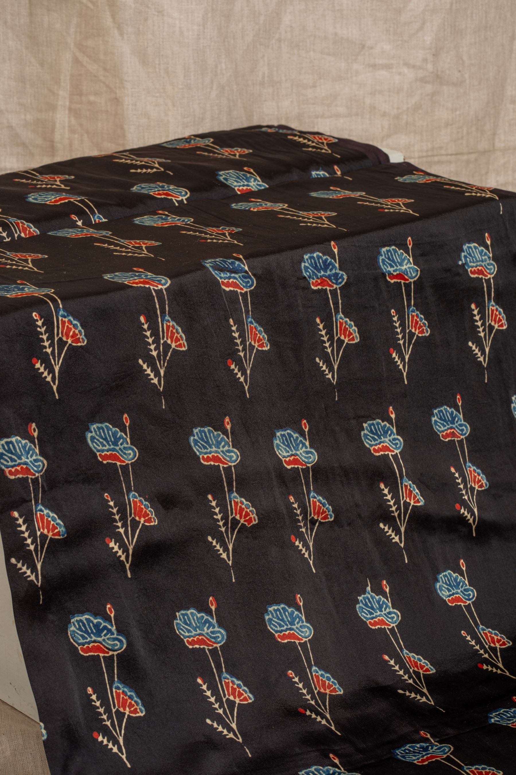 Black Ajrakh Modal Block Print