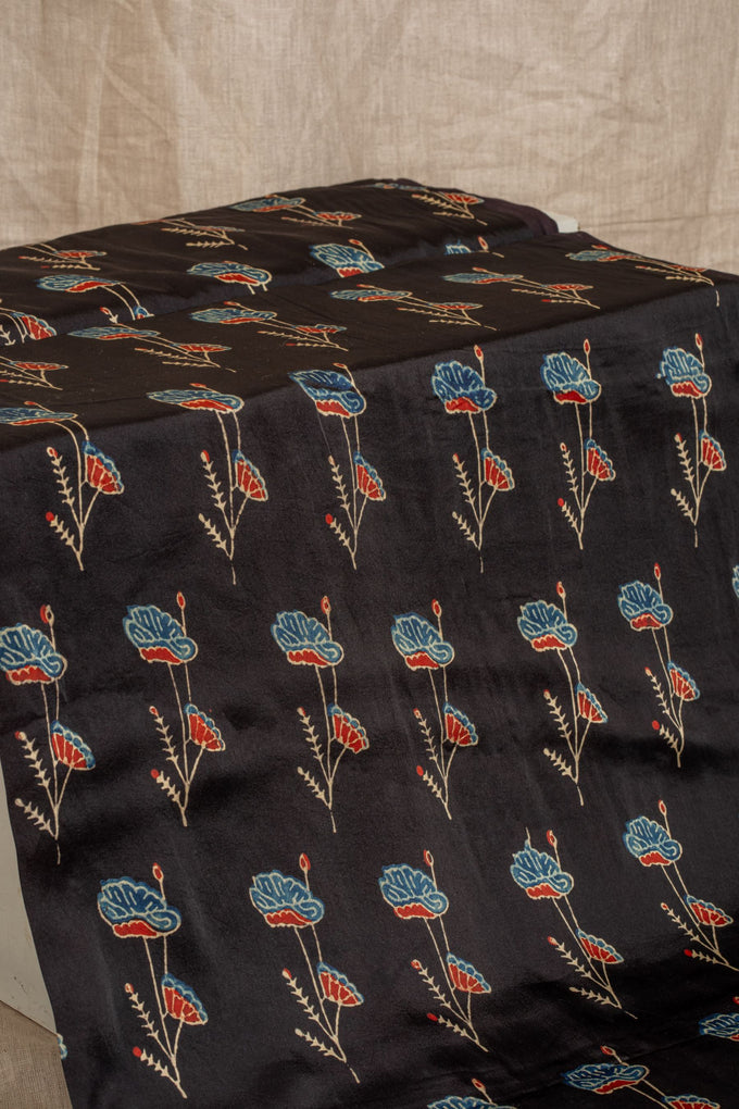Black Ajrakh Modal Block Print