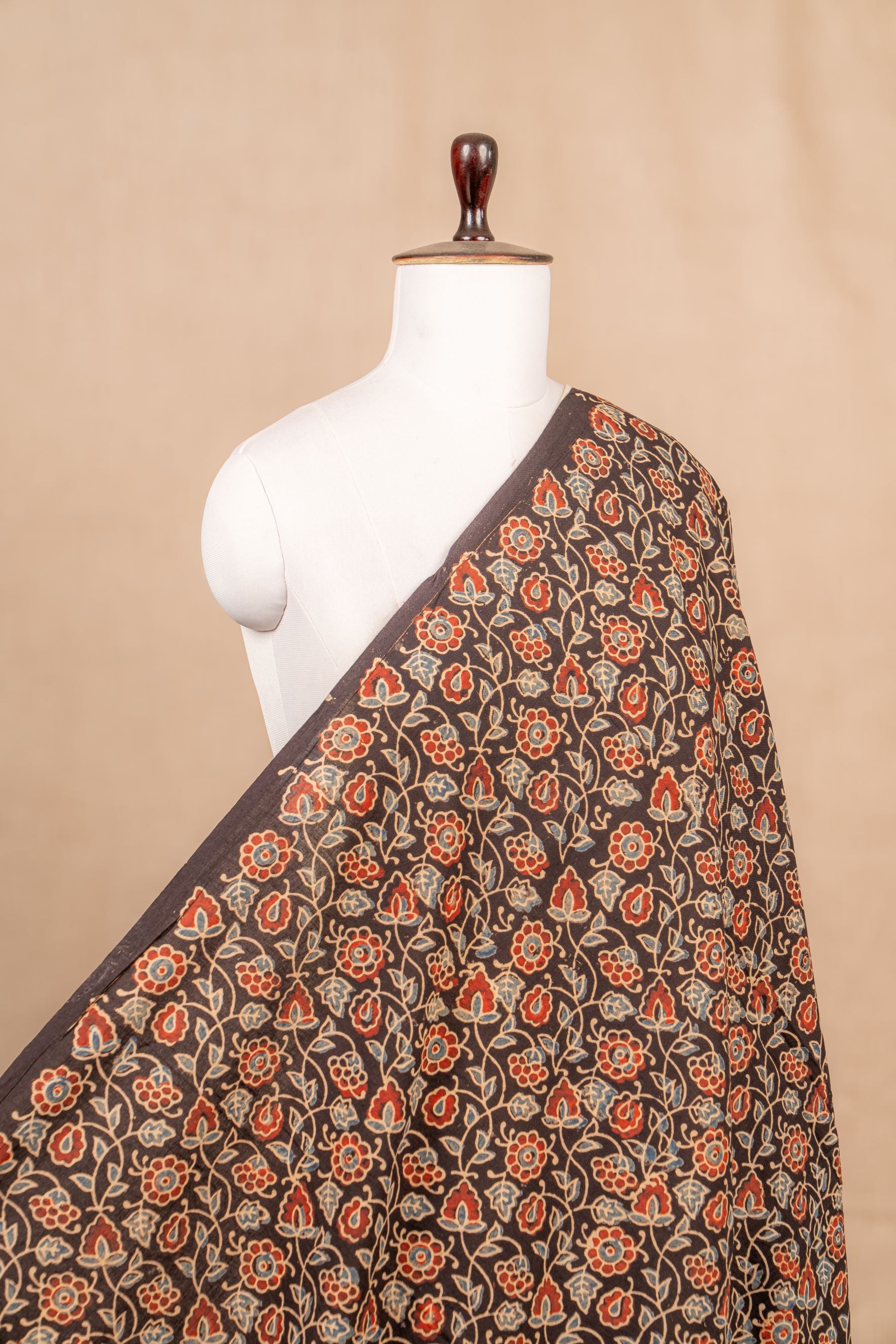 Black Ajrakh Cotton Block Print