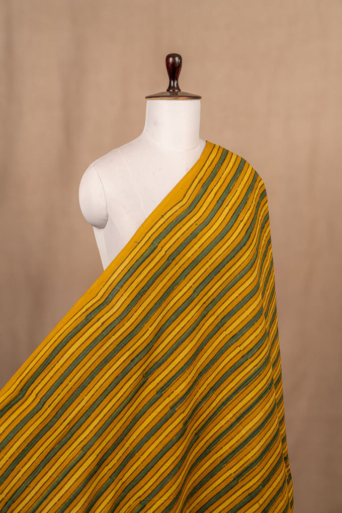 Yellow Ajarakh Cotton Block Print