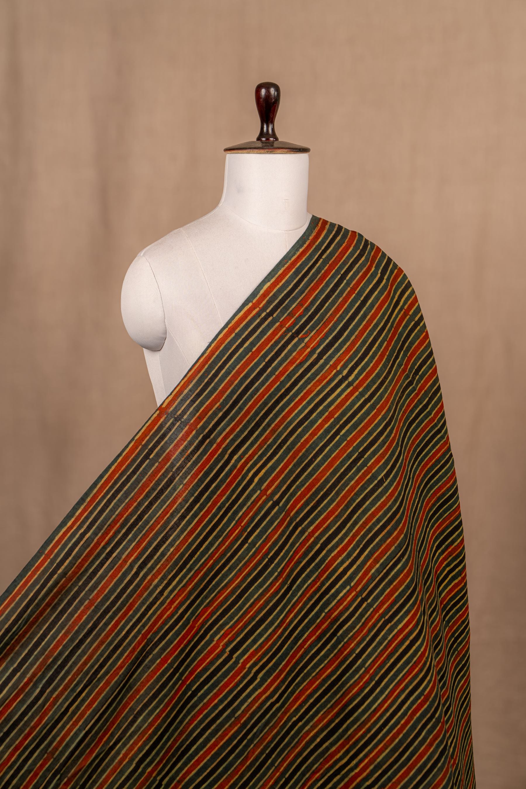 Green Ajrakh Cotton Block Print