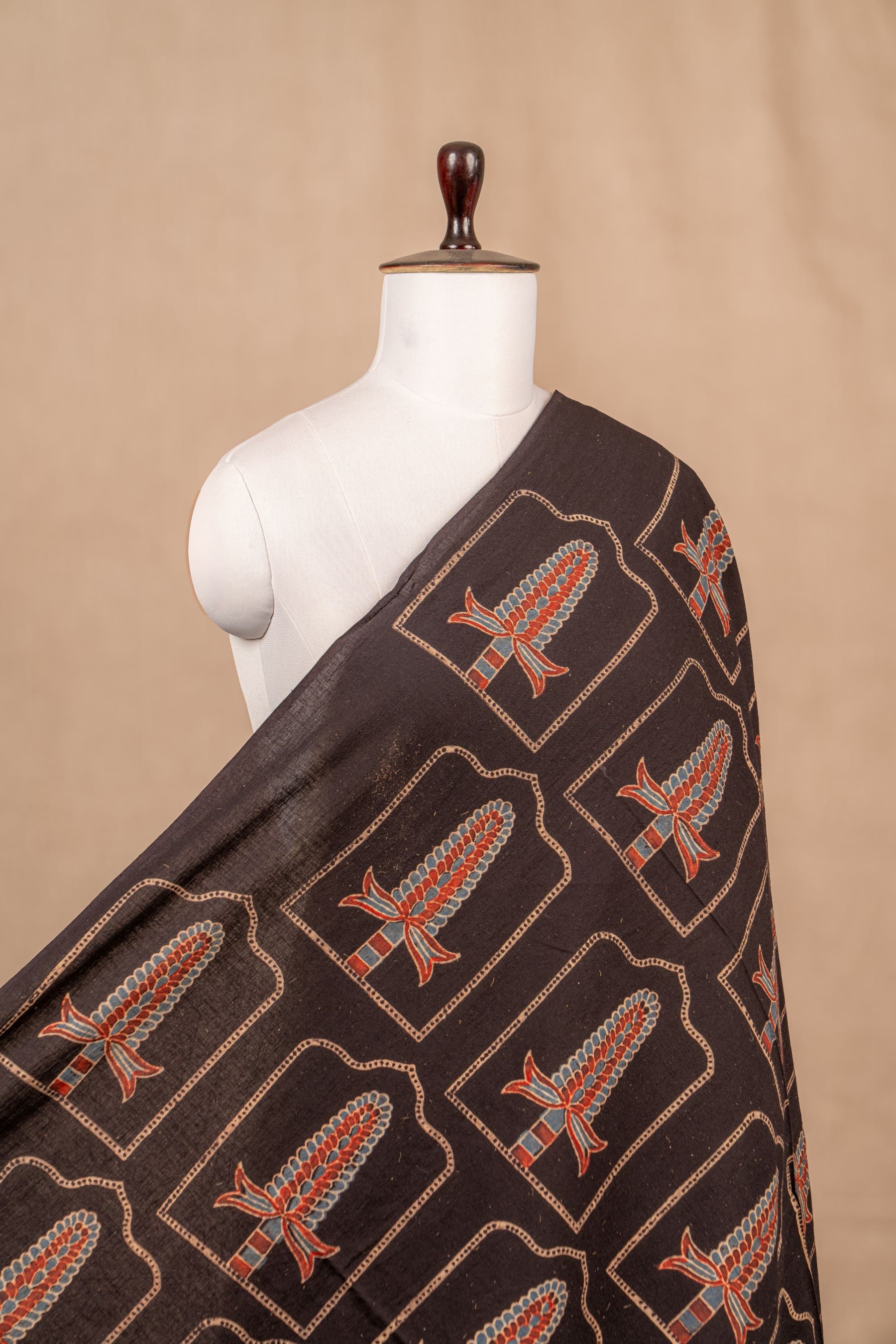 Black Ajrakh Cotton Block Print