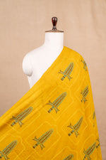 Yellow Ajrakh Cotton Block Print