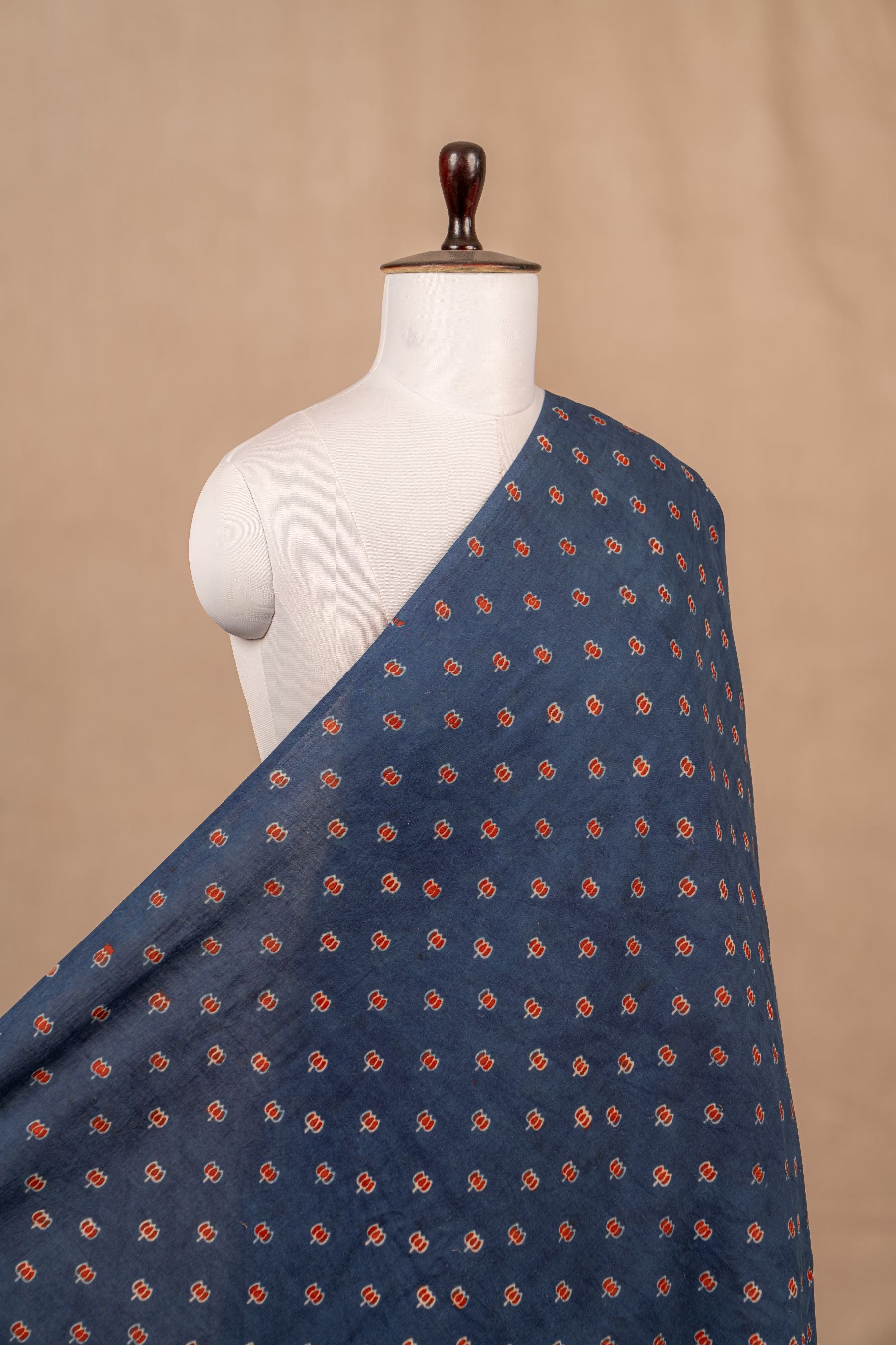 Indigo Ajrakh Cotton Block Print