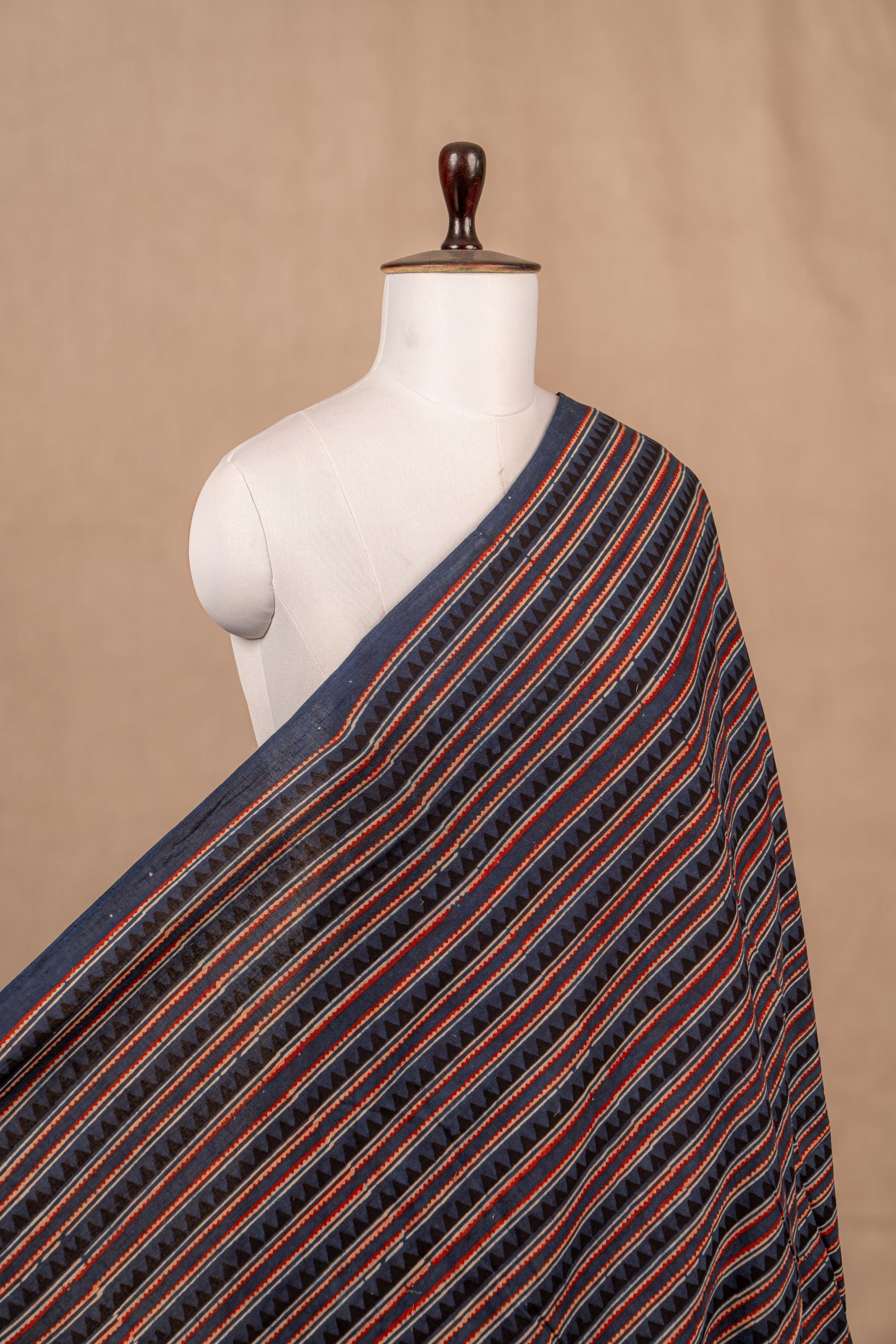 Blue Ajrakh Cotton Block Print