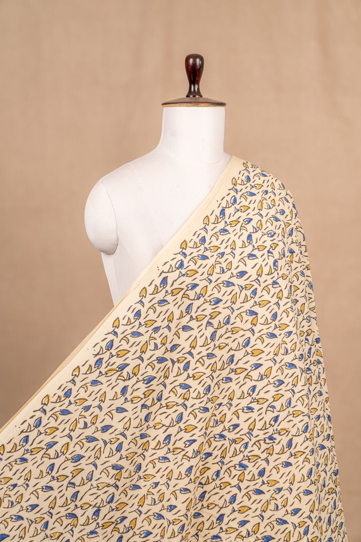 Off White Ajrakh Cotton Block Print