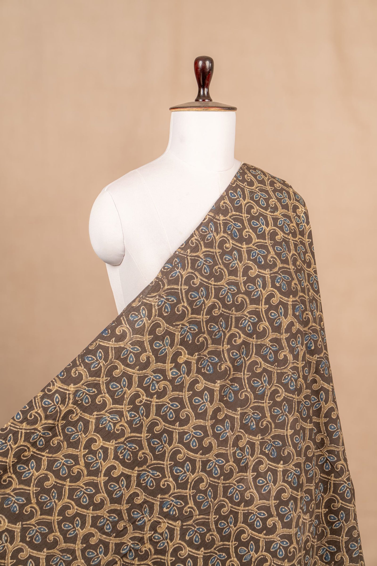 Dark Brown Ajrakh Cotton Block Print