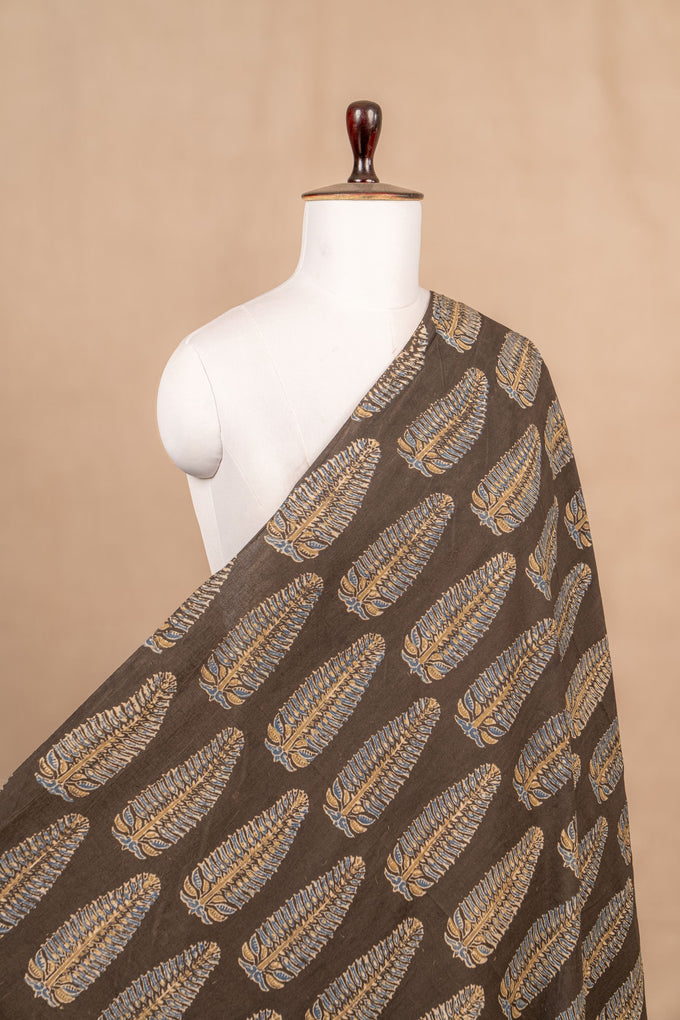 Charcoal Black Ajrakh Cotton Block Print