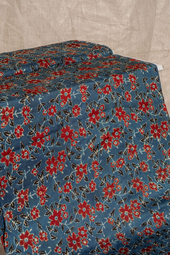 Blue Ajrakh Cotton Block Print
