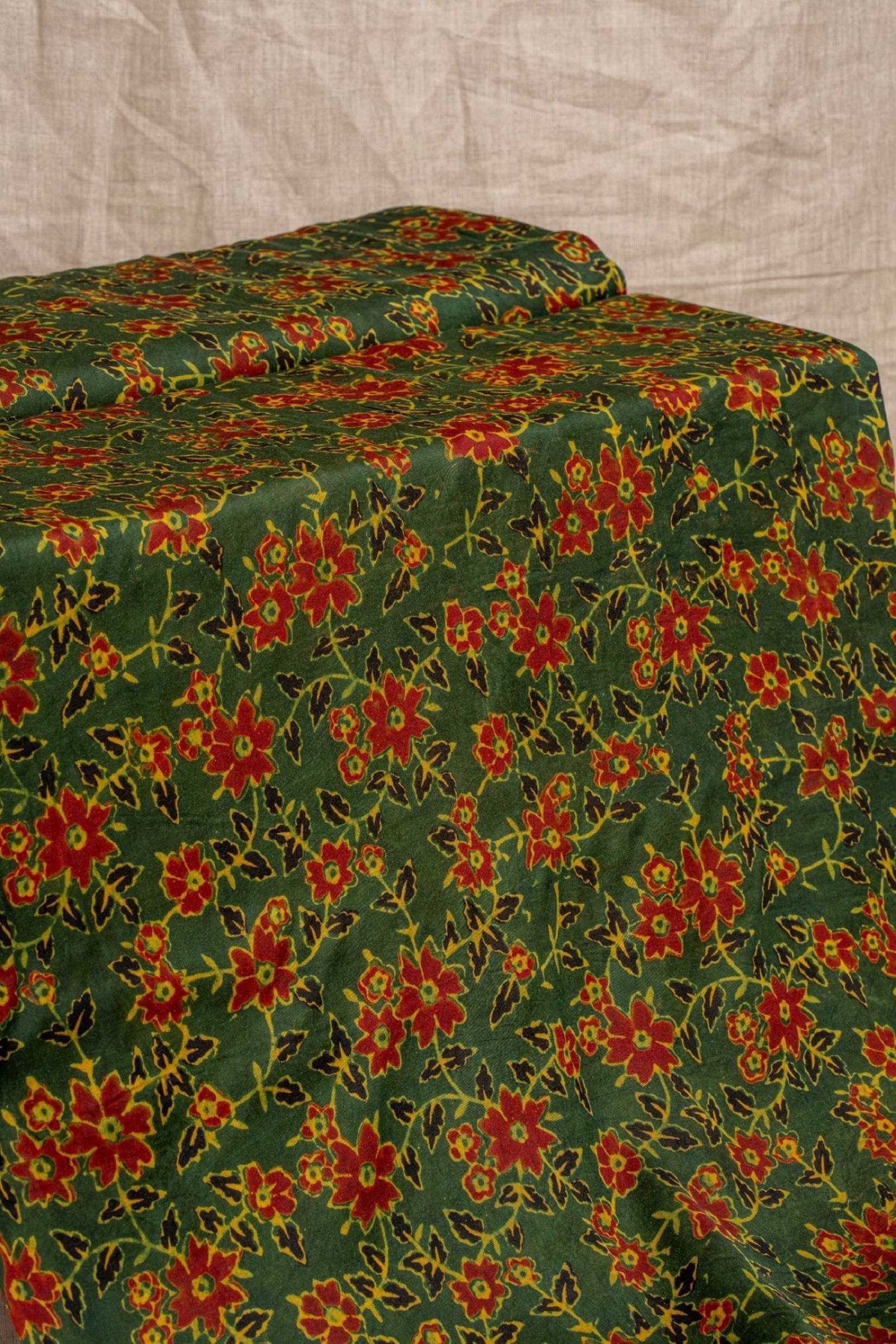 Green Ajrakh Cotton Block Print