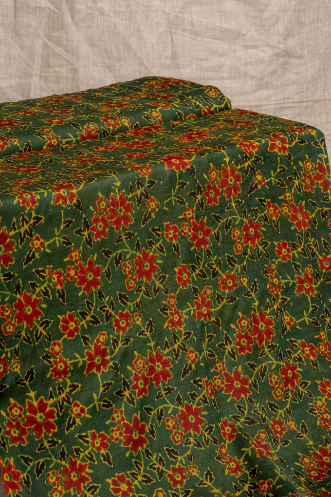 Green Ajrakh Cotton Block Print