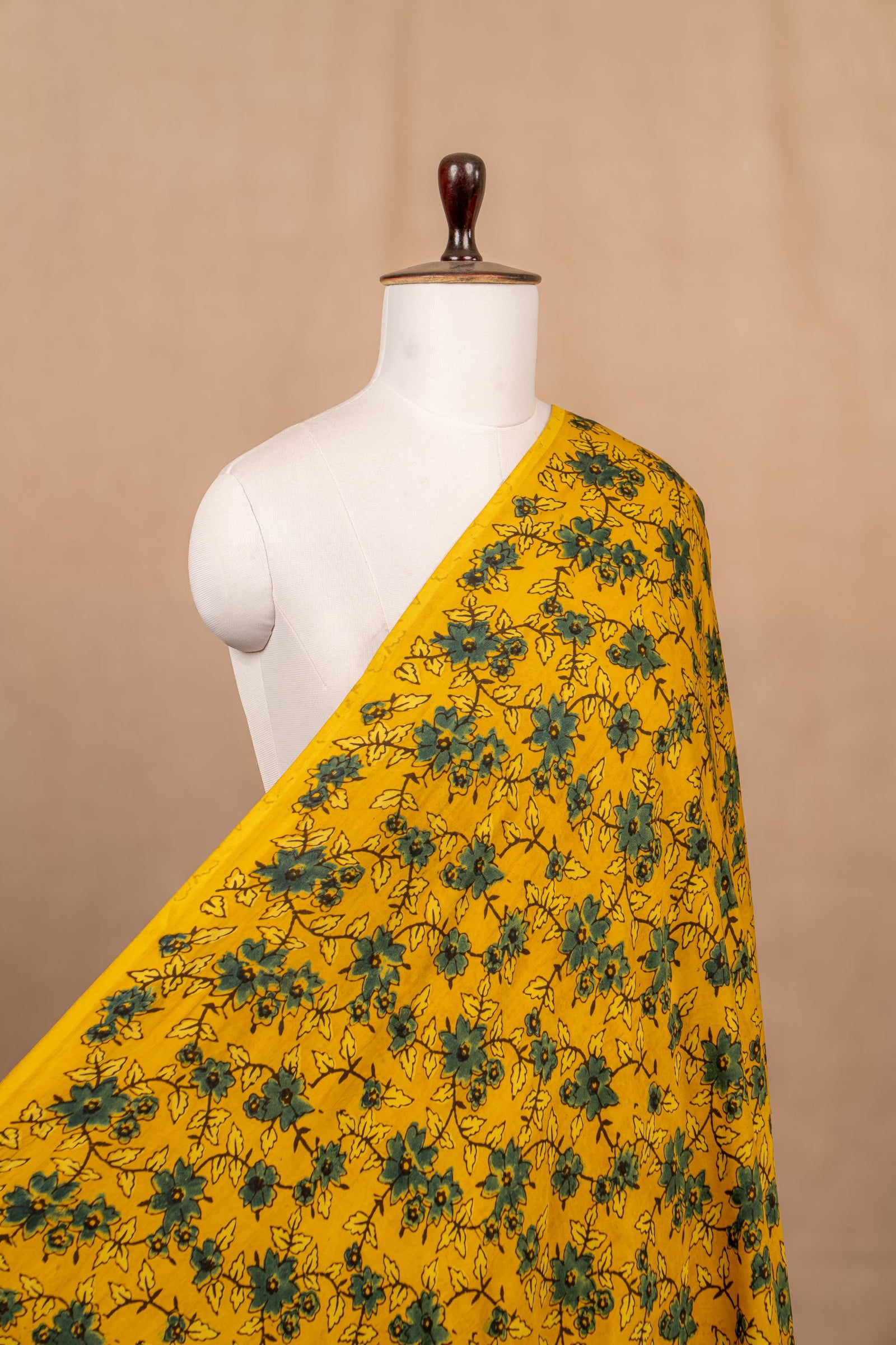 Yellow Ajrakh Cotton Block Print
