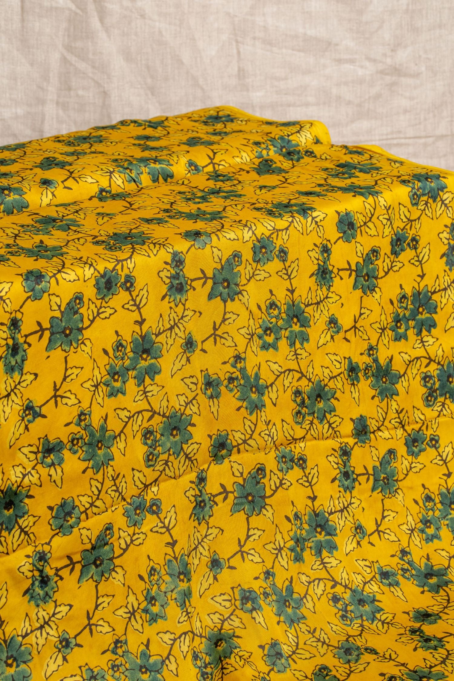 Yellow Ajrakh Cotton Block Print