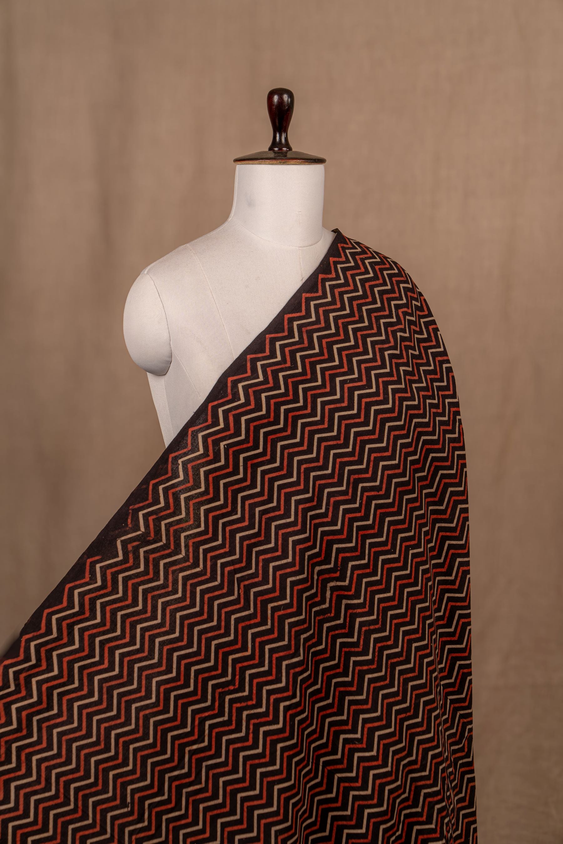Black Ajrakh Cotton Block Print