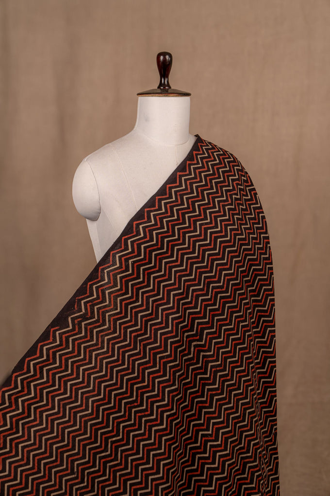 Black Ajrakh Cotton Block Print