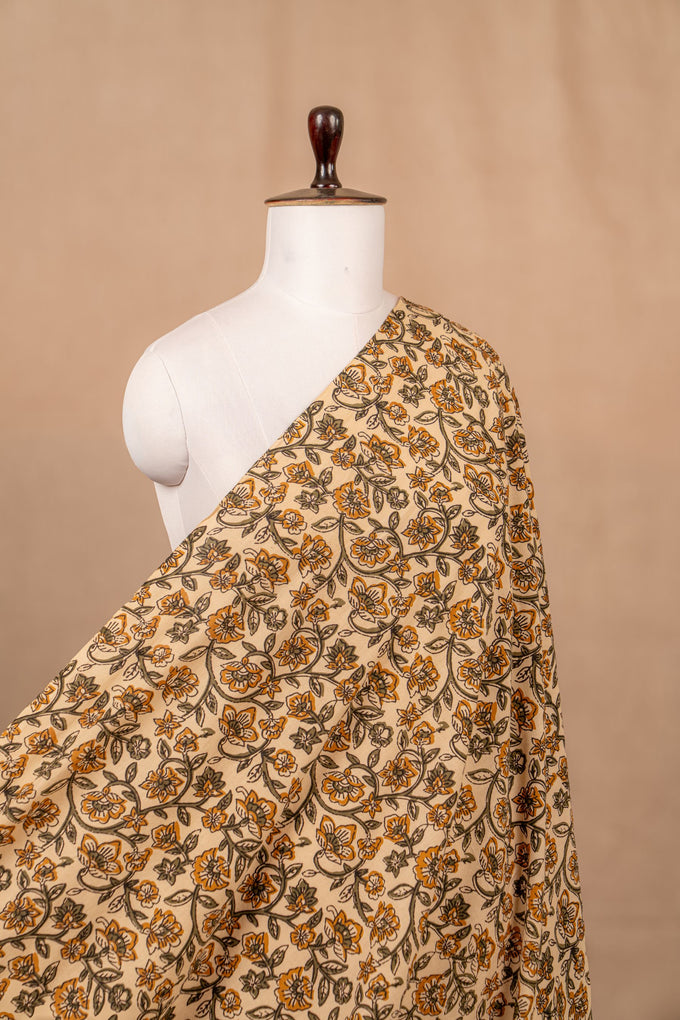 Off White Bagru And Dabu Cotton Block Print
