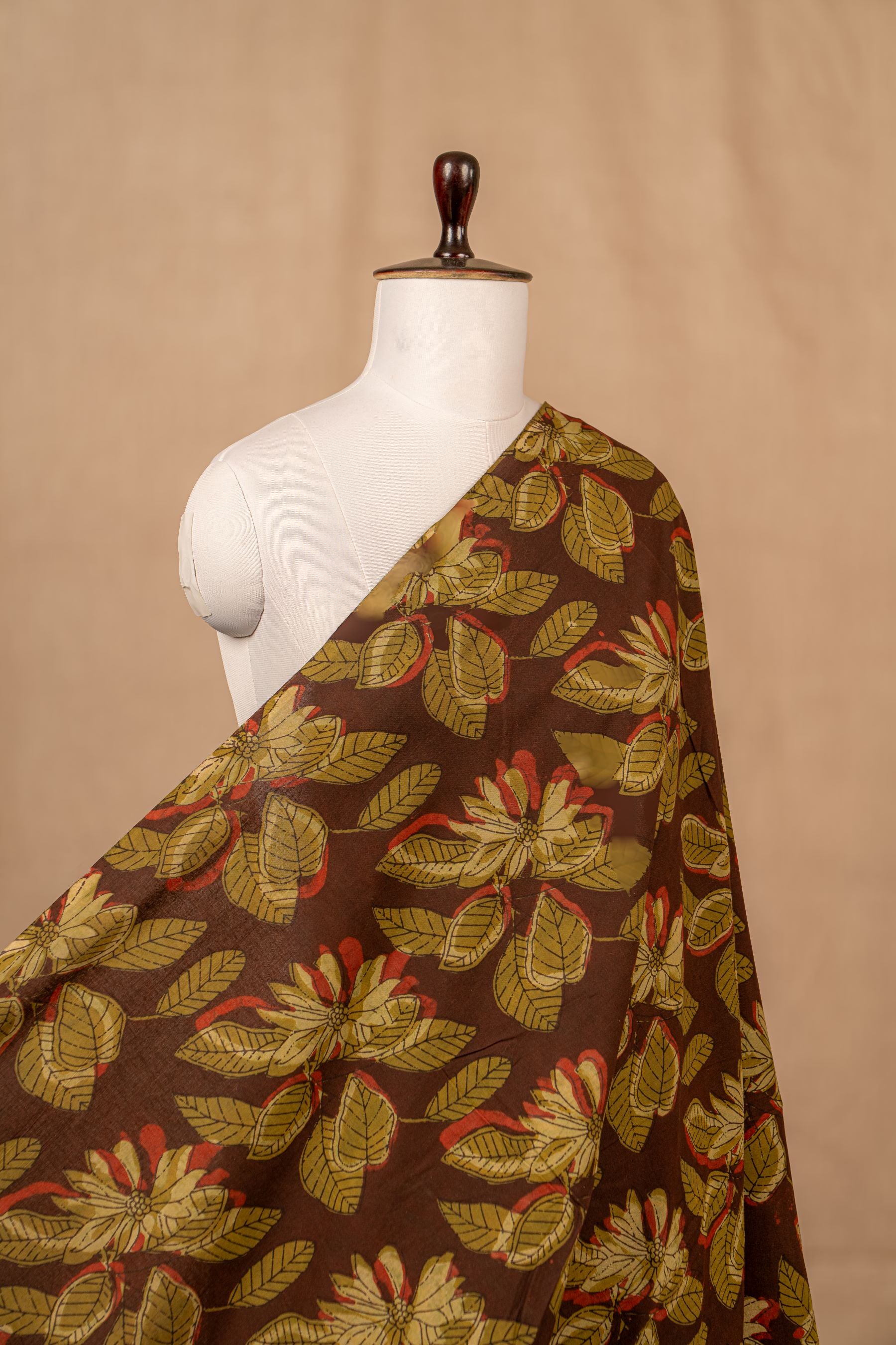 Brown Bagru And Dabu Cotton Block Print