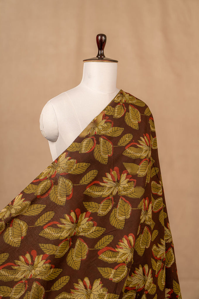Brown Bagru And Dabu Cotton Block Print