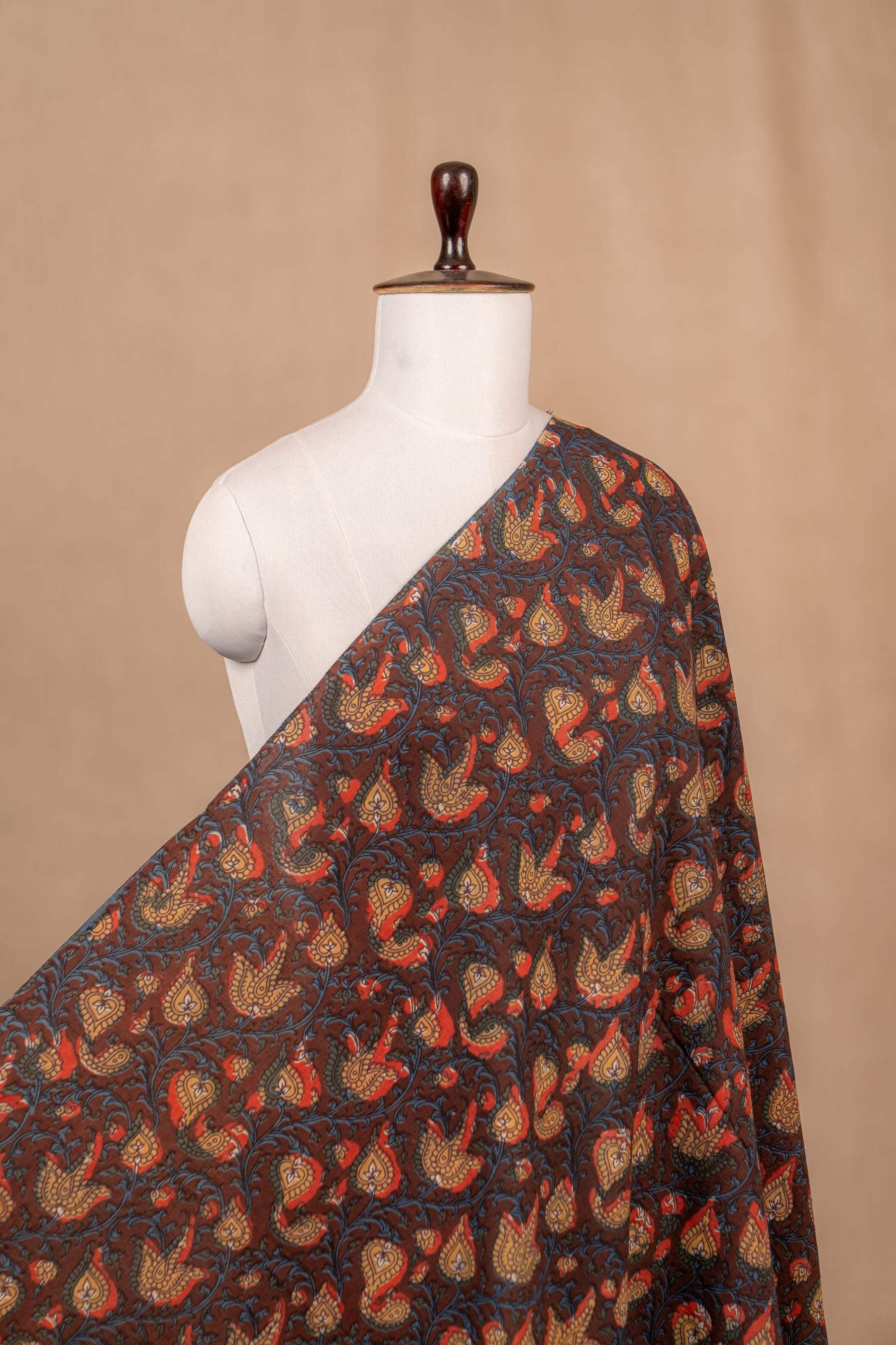 Brown Bagru And Dabu Cotton Block Print