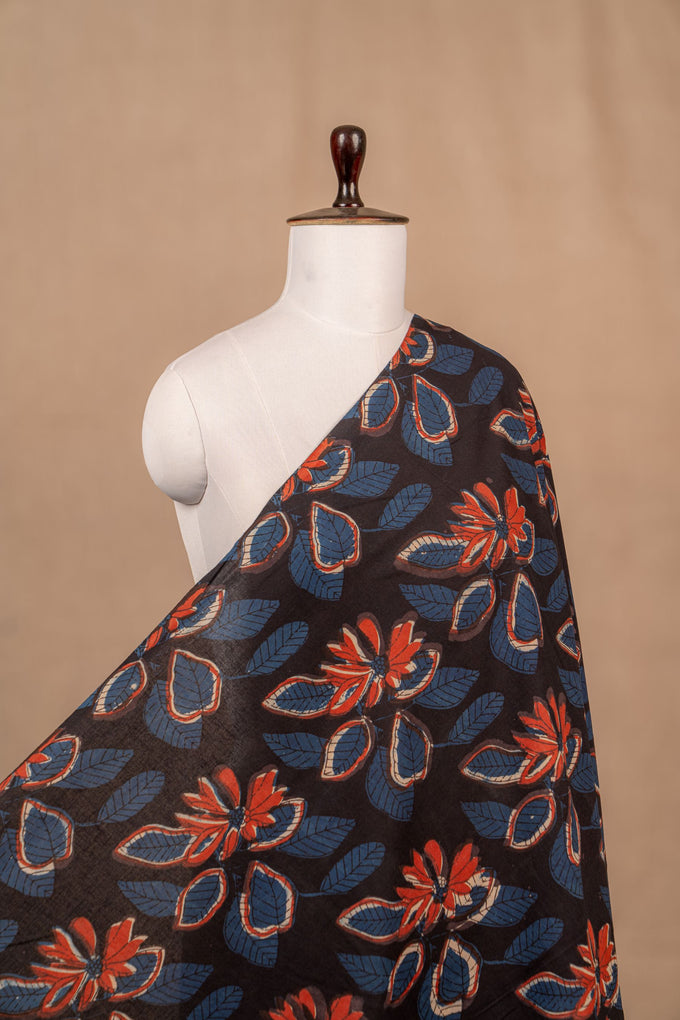 Black Bagru And Dabu Cotton Block Print