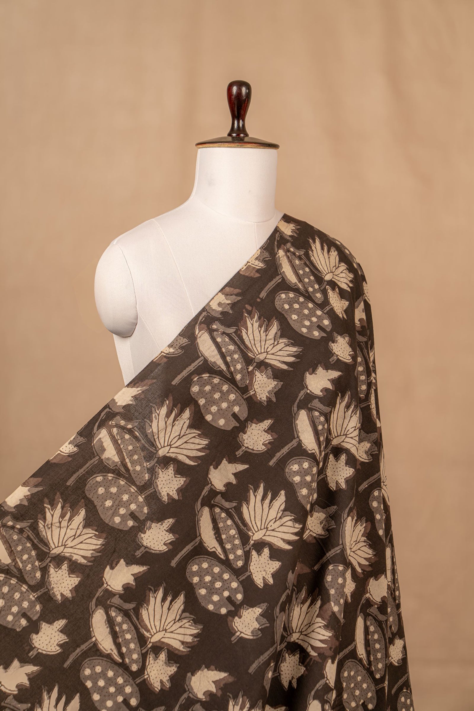 Black Bagru And Dabu Cotton Block Print