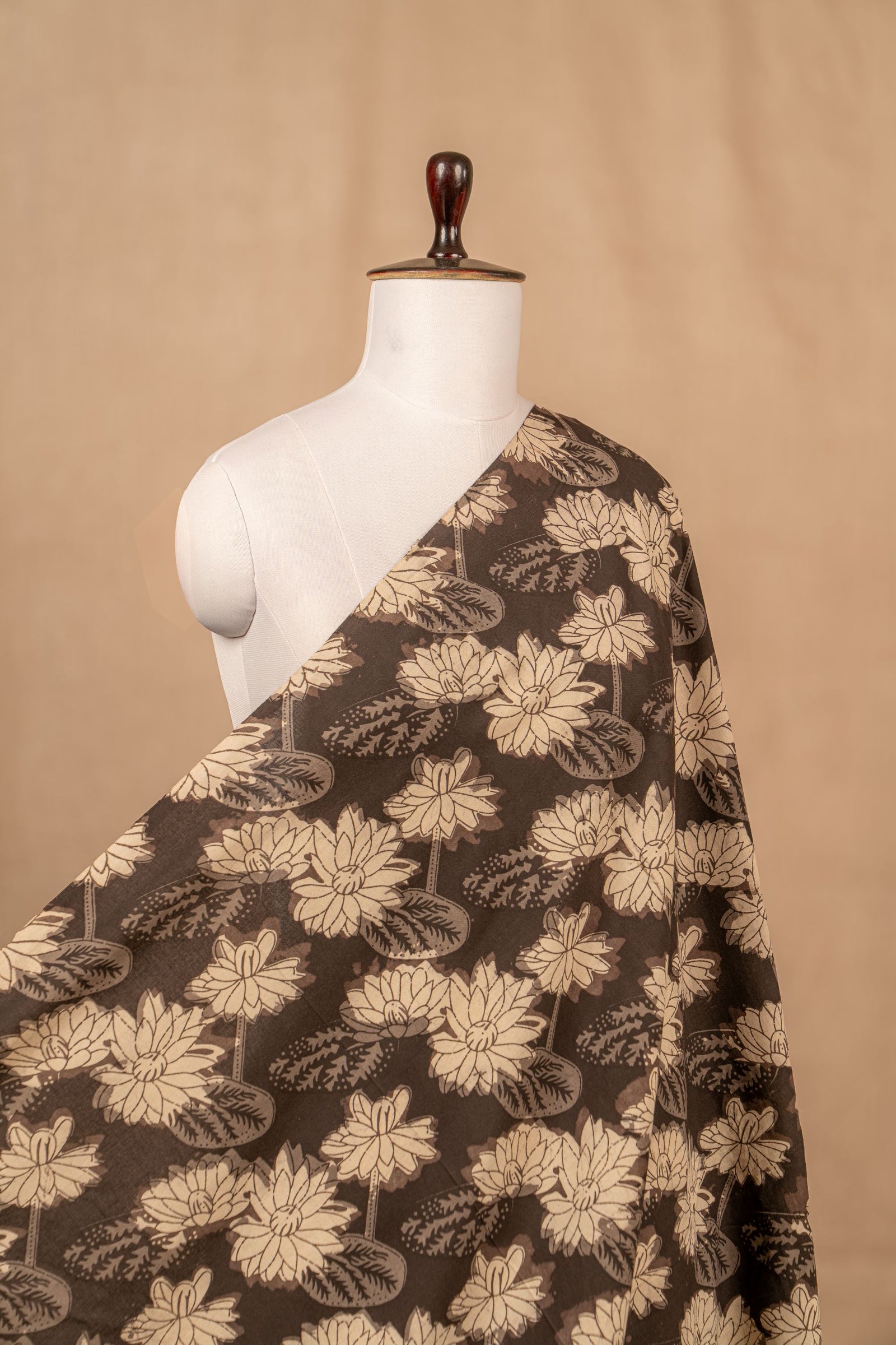 Black Bagru And Dabu Cotton Block Print