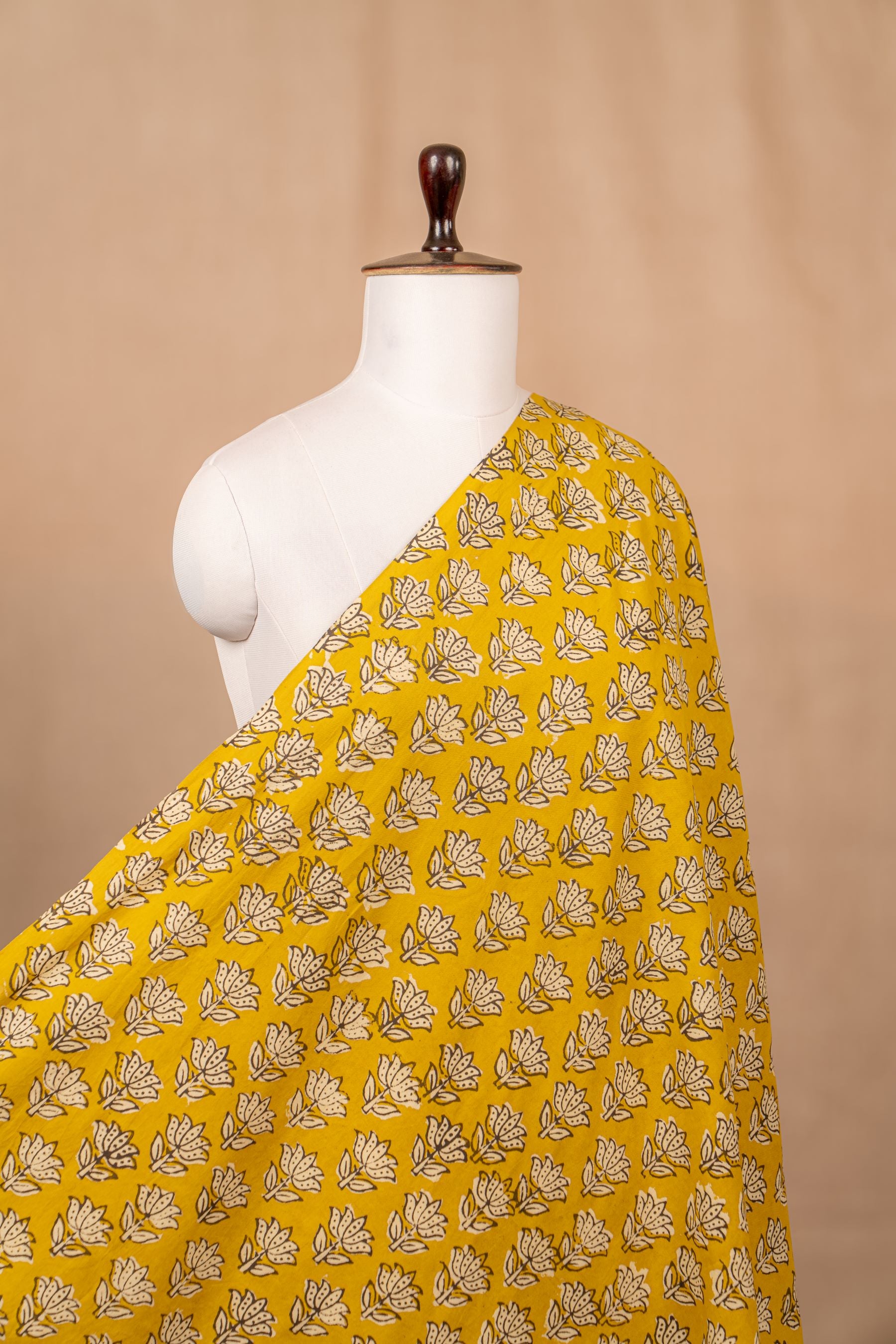 Yellow Bagru And Dabu Cotton Block Print