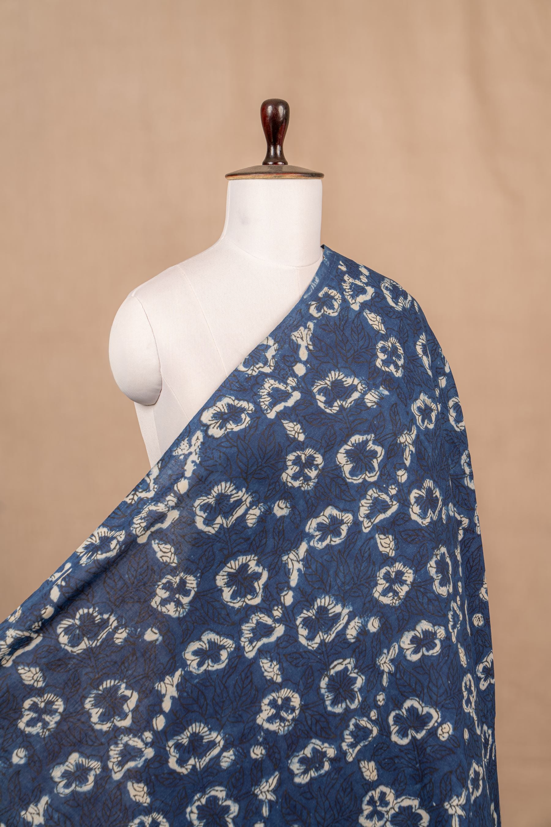 Indigo Bagru And Dabu Cotton Block Print