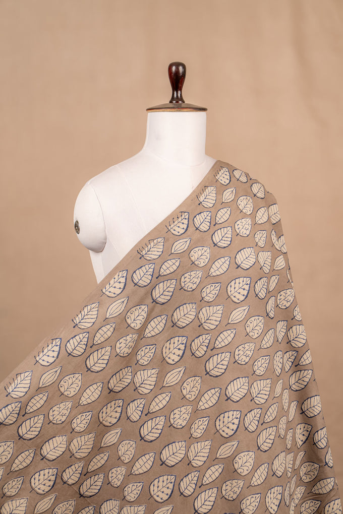 Grey Bagru And Dabu Cotton Block Print
