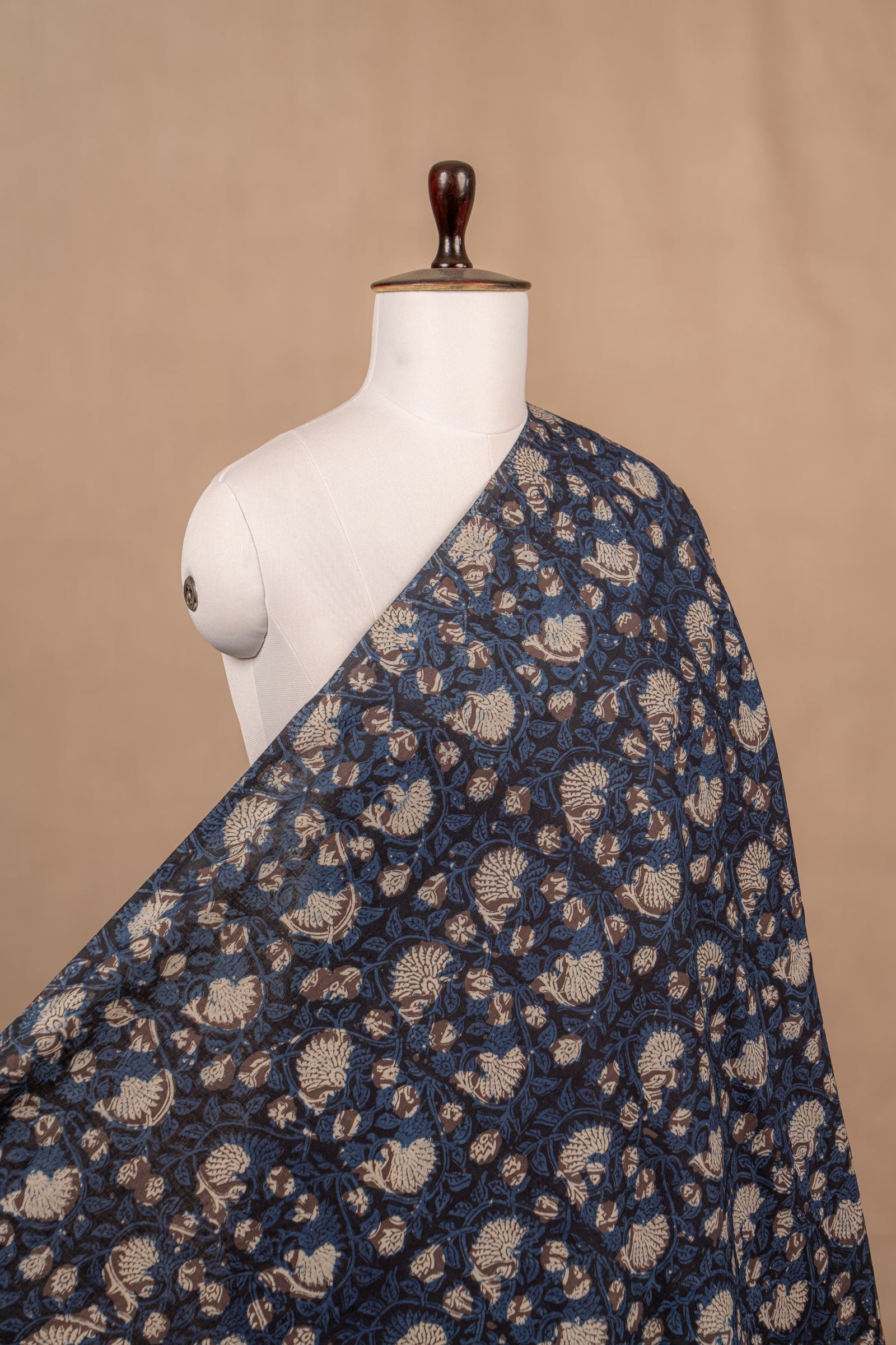 Black Bagru And Dabu Cotton Block Print