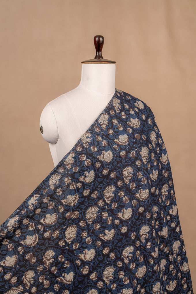 Black Bagru And Dabu Cotton Block Print