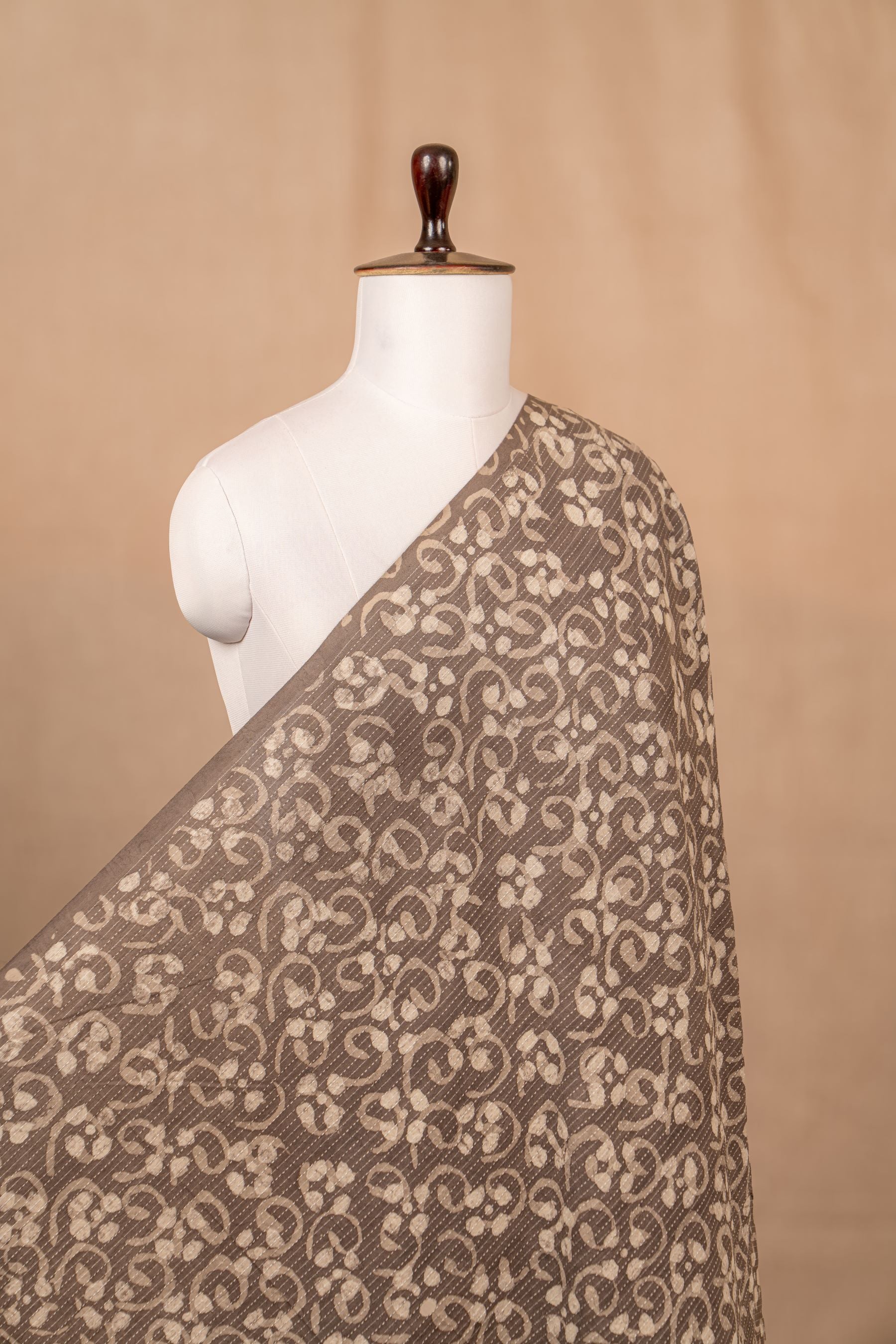 Grey Bagru And Dabu Cotton Block Print