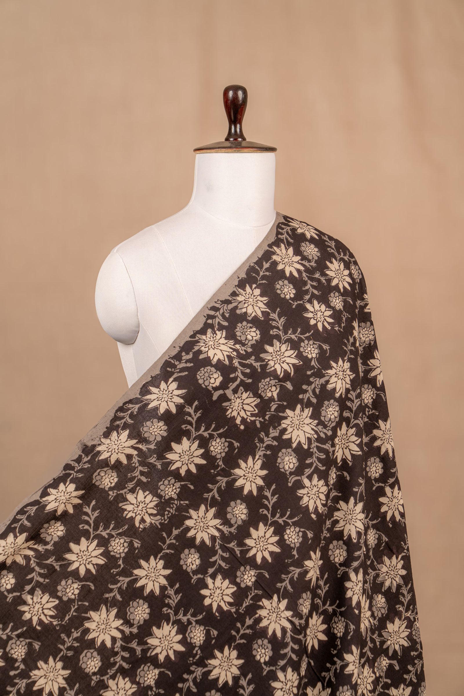 Black Bagru And Dabu Cotton Block Print