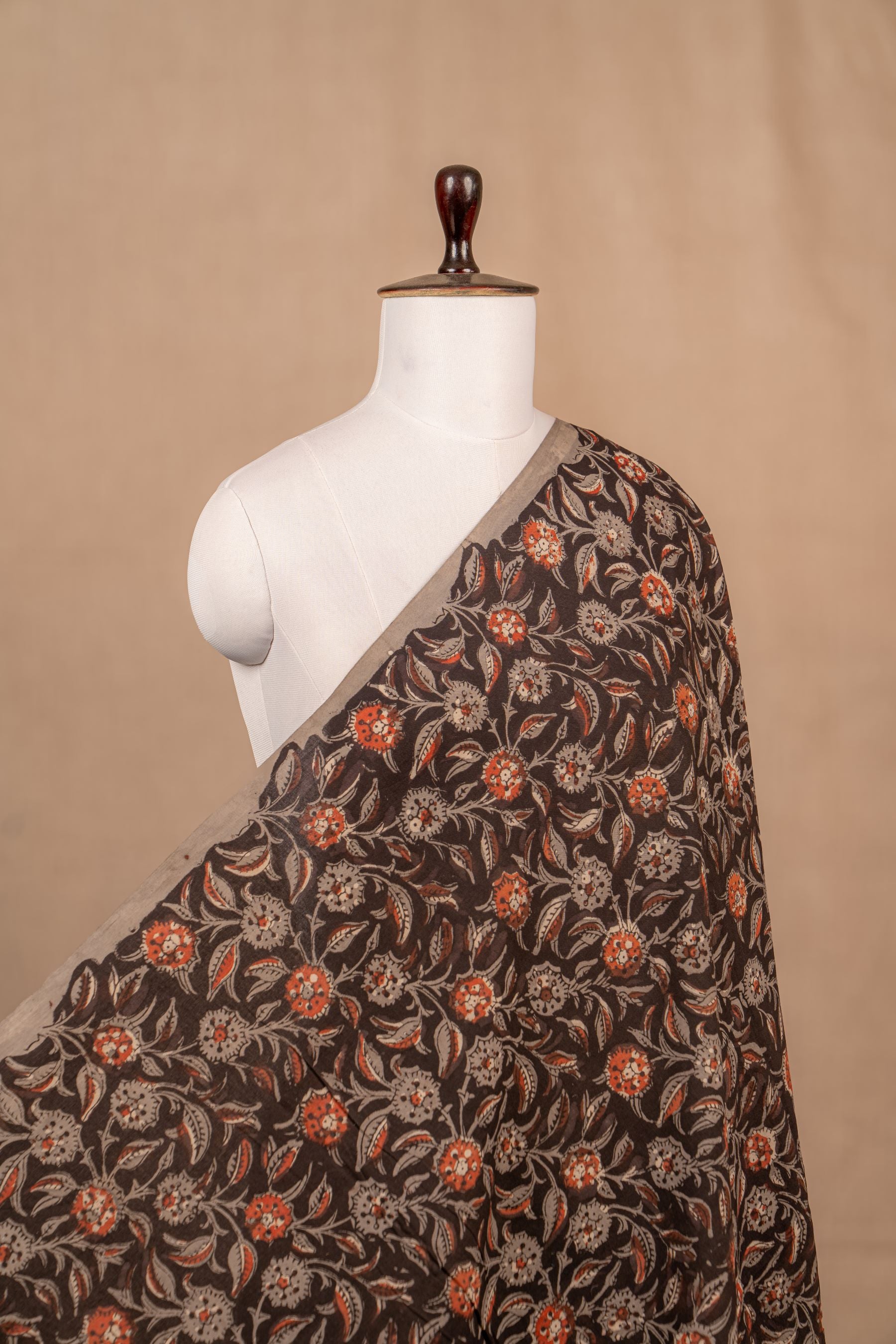 Black Dabu & Bagru Cotton Block Print