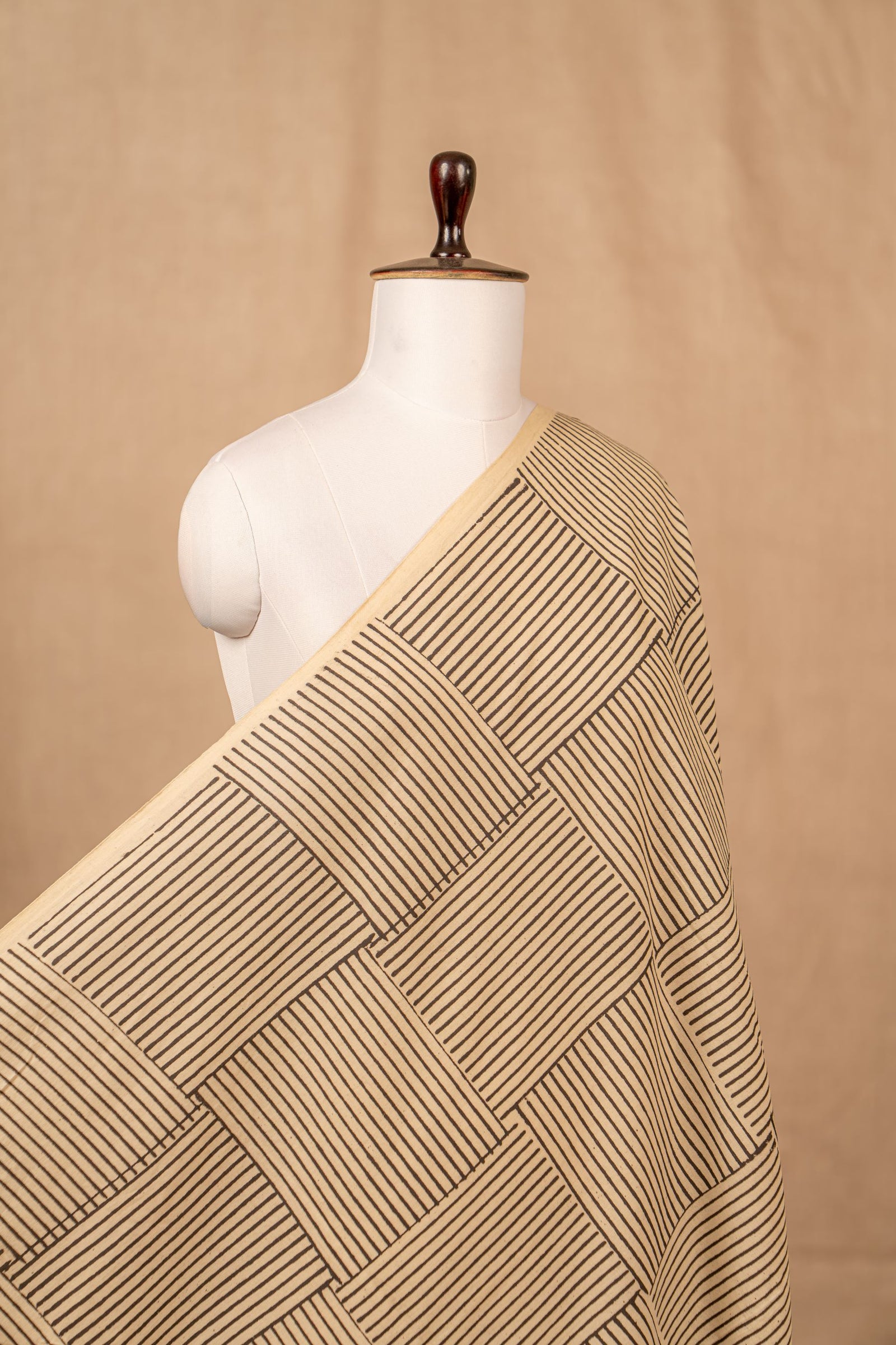 Cream Dabu & Bagru Cotton Block Print