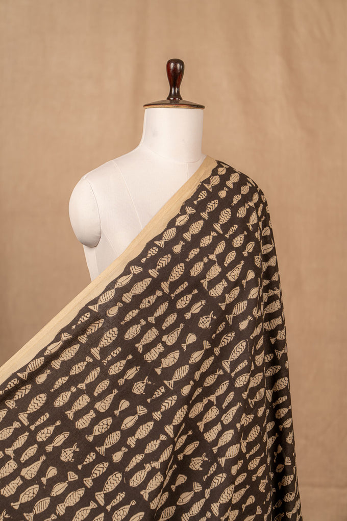 Black Dabu & Bagru Cotton Block Print