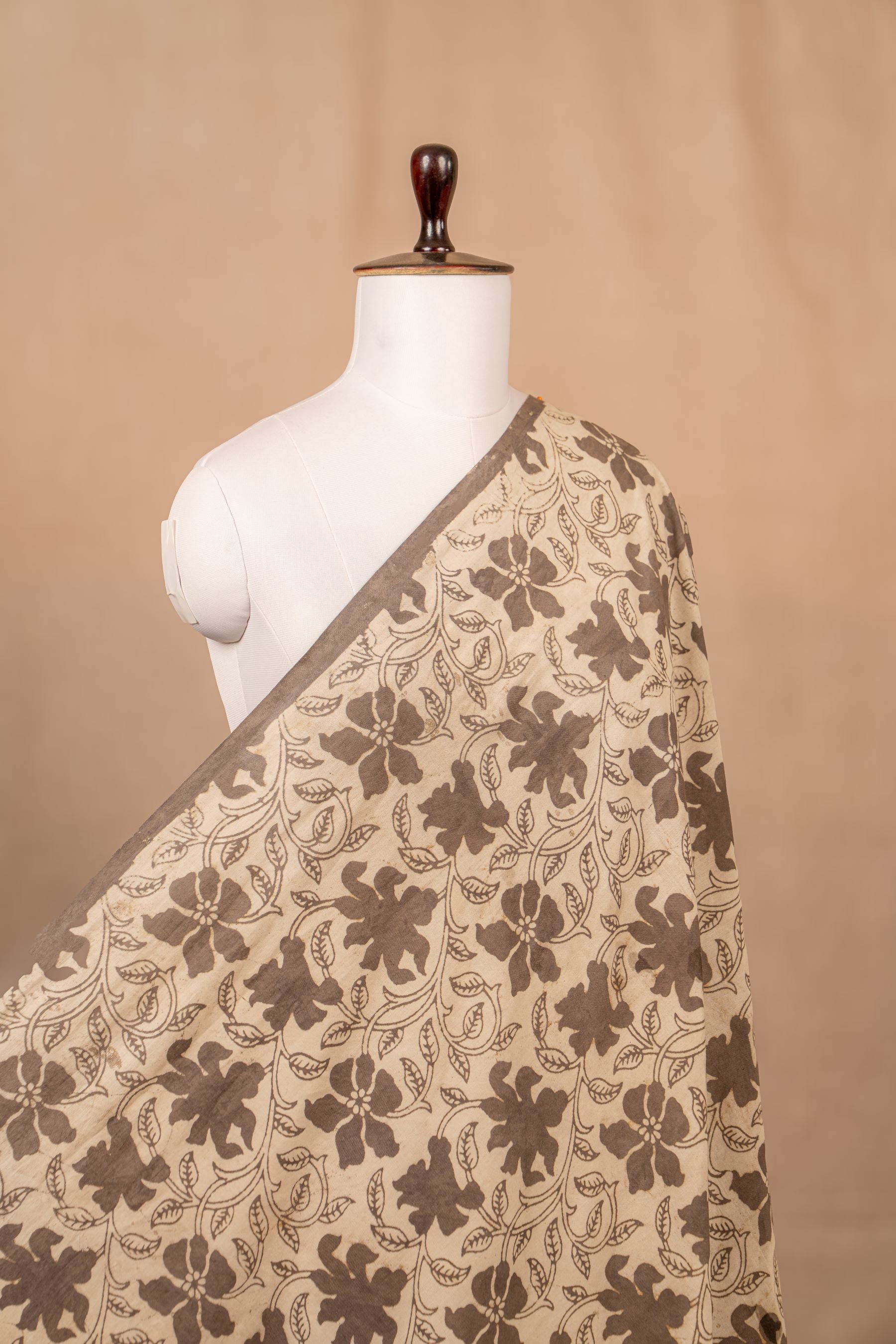 Off White Kalamkari Handblock Cotton Block Print