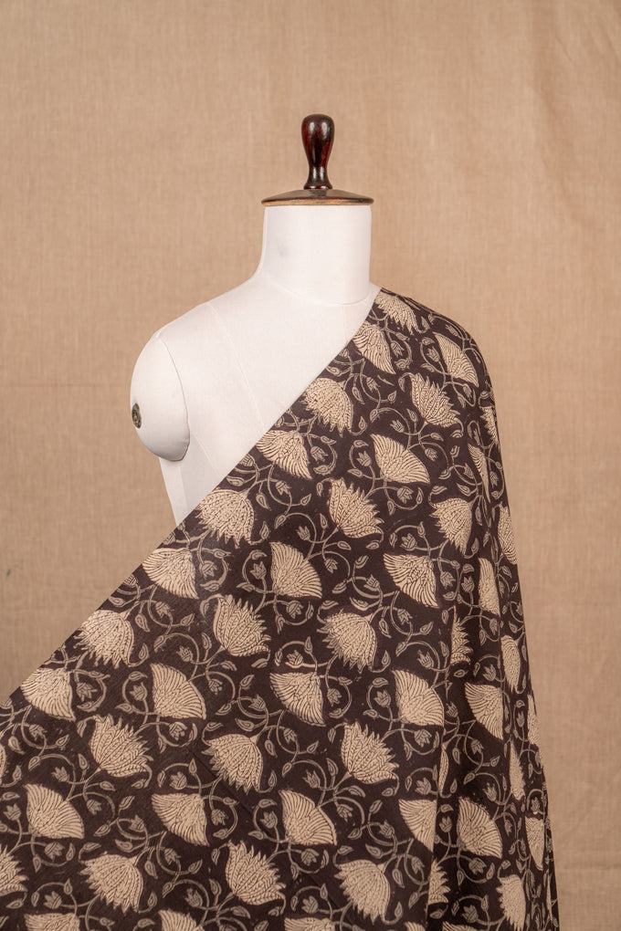 Black Kalamkari Handblock Cotton Block Print