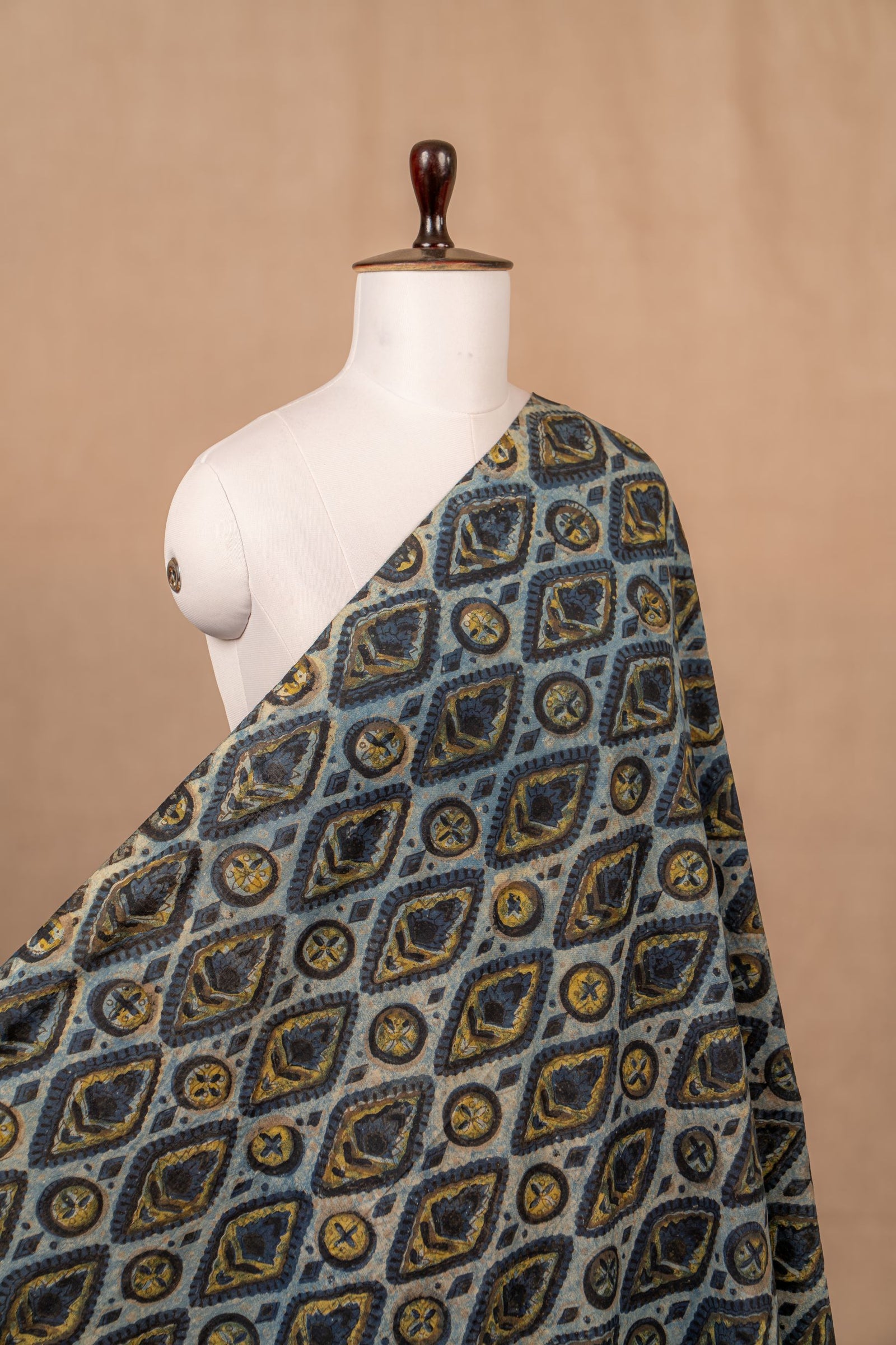 Blue Vanaspati Block Print Cotton Block Print