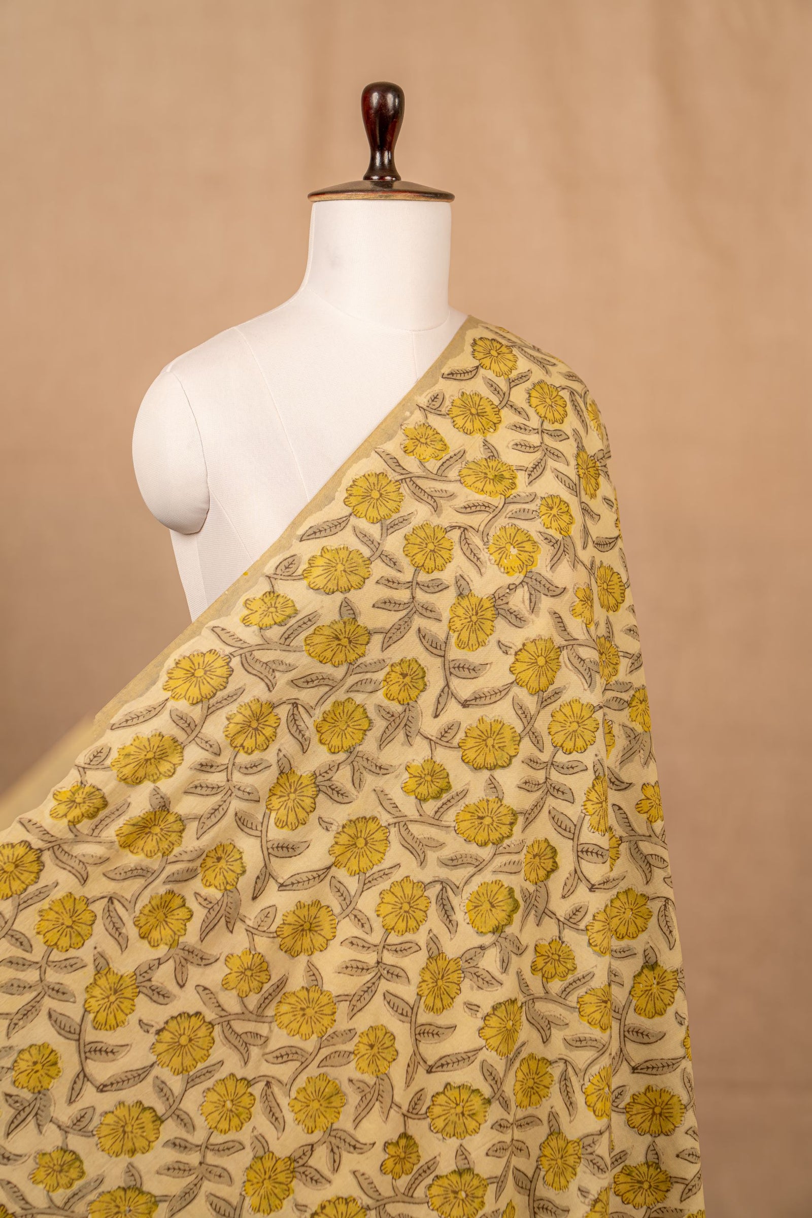 Off White Vanaspati Print Cotton Block Print