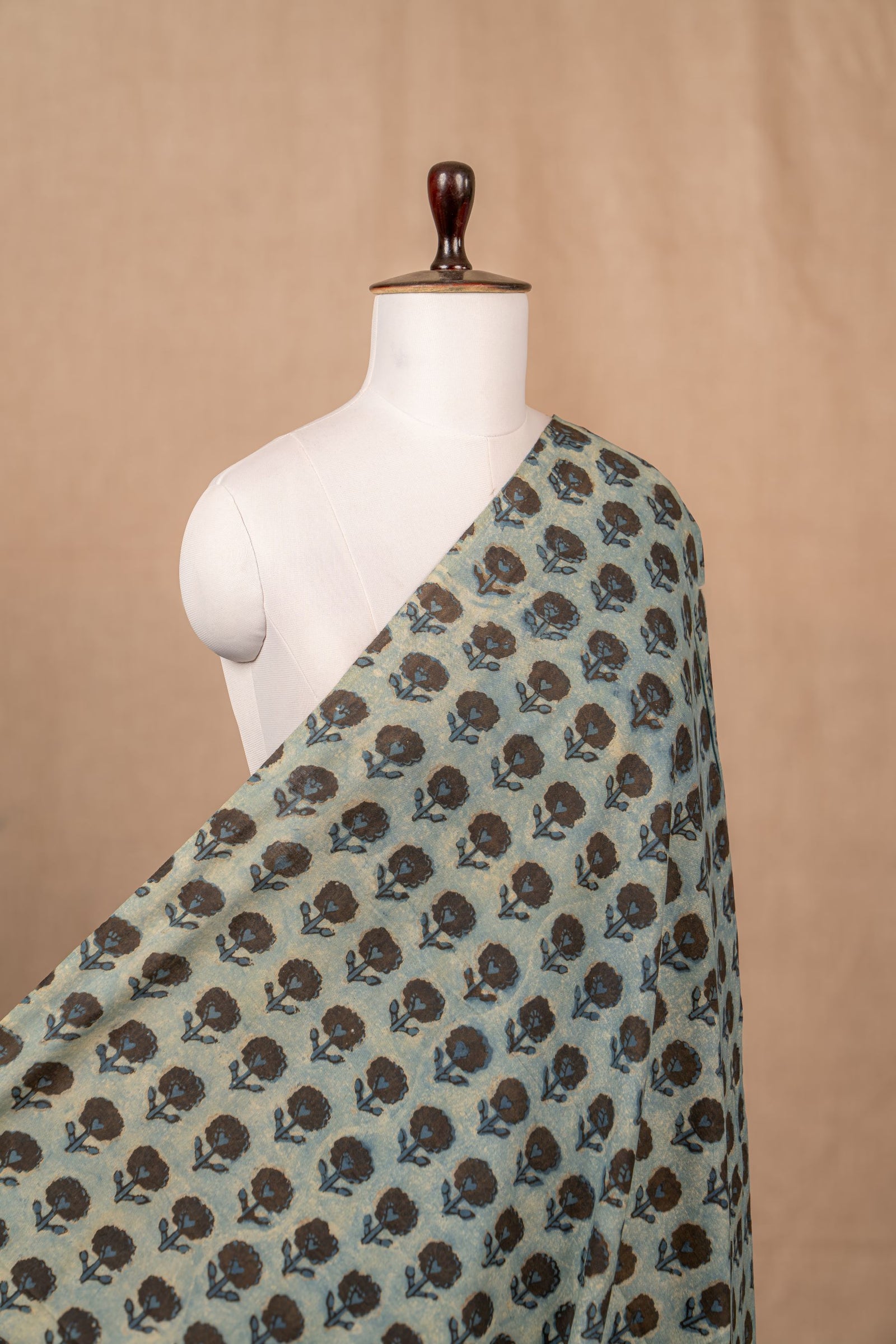 Blue Vanaspati Print Cotton Block Print